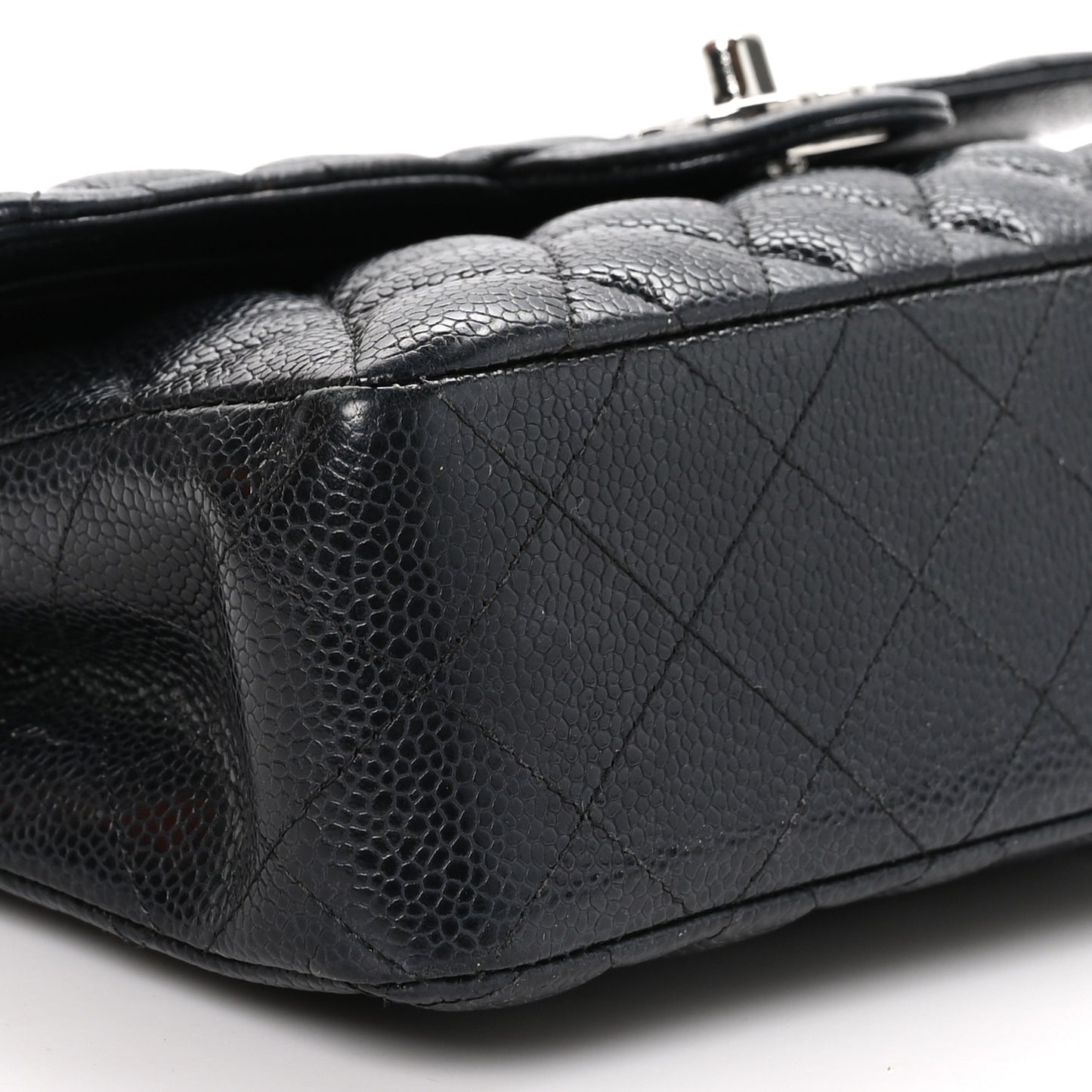 Caviar Quilted Small Double Flap Black