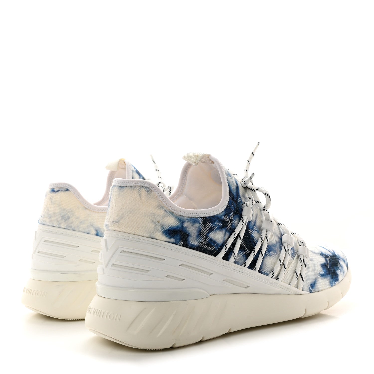 Louis Vuitton Denim Monogram Tie Dye Mens Fastlane Low Sneakers 10 Marine 3 of 8