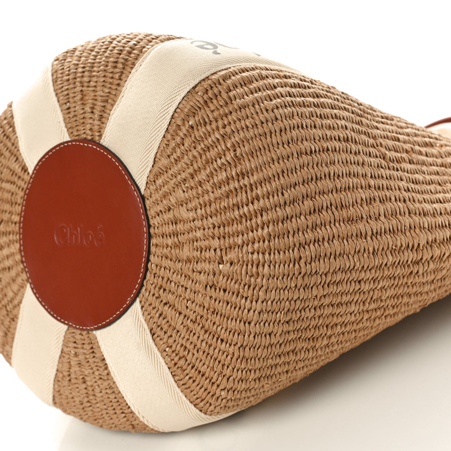 Raffia Large Woody Basket Bag White