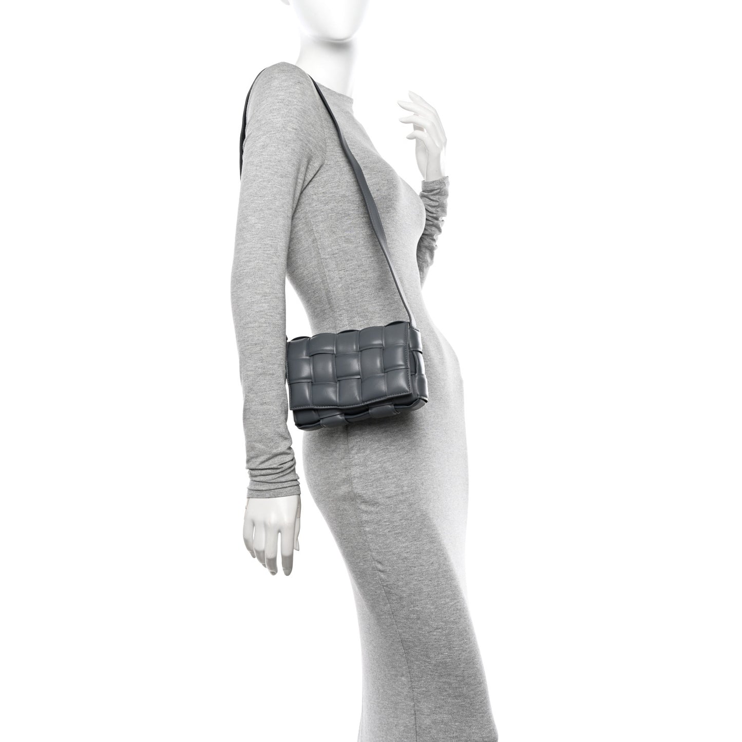 Nappa Maxi Intreccio Small Padded Cassette Crossbody Thunder