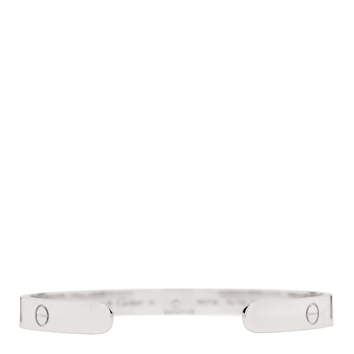 18K White Gold 1 Diamond LOVE Cuff Bracelet 18