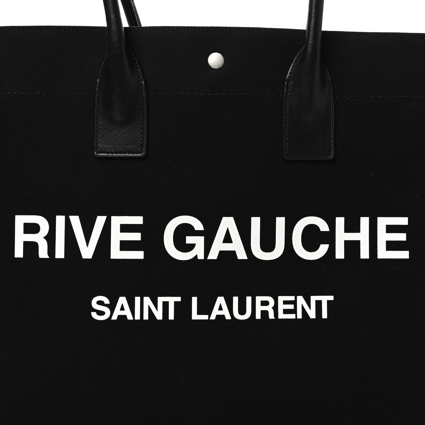 Linen Calfskin Rive Gauche Tote Black
