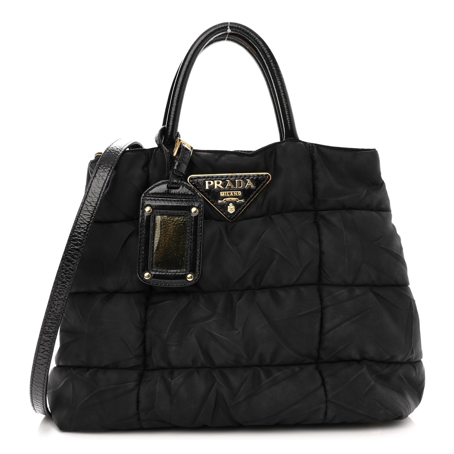 Tessuto Nylon Quilted Tote Black