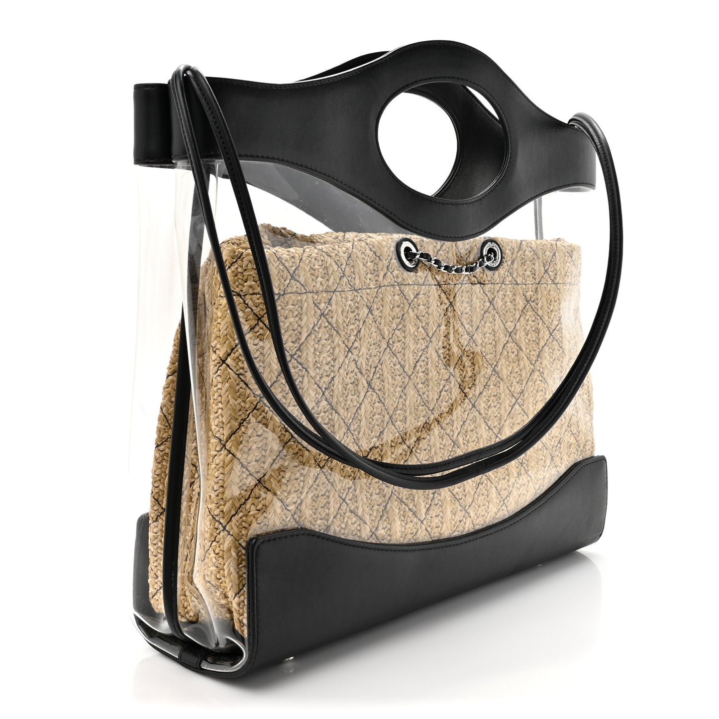 Calfskin PVC Quilted Chanel 31 Bag Black