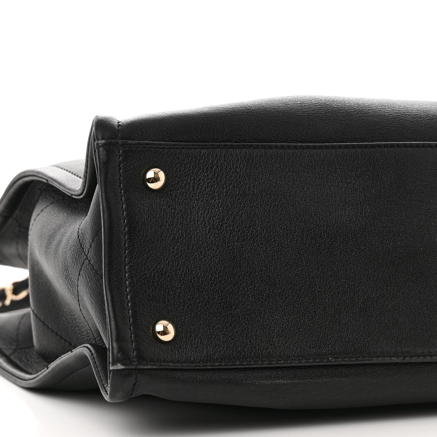 Calfskin CC Zipped Shopping Tote Black