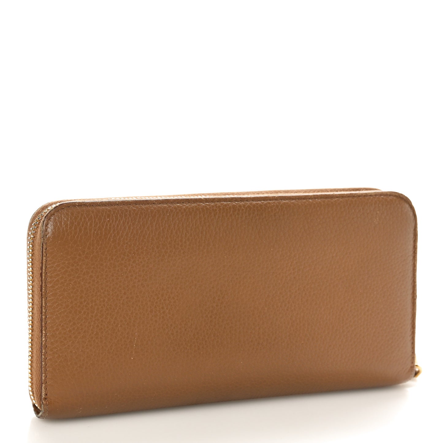 Daino Bi-Color Metal Zip Around Wallet Caramel Papaya