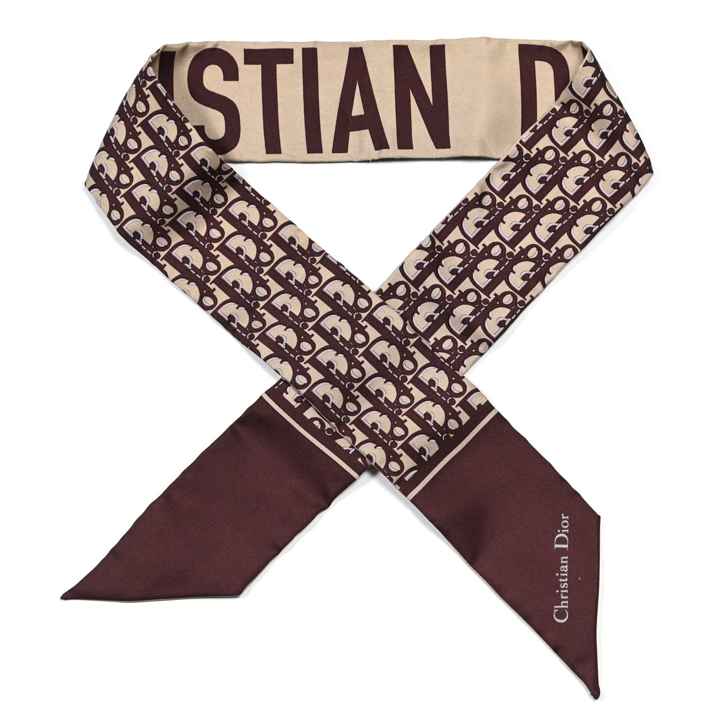 Christian Dior Silk Oblique Mitzah Scarf Bordeaux 994012