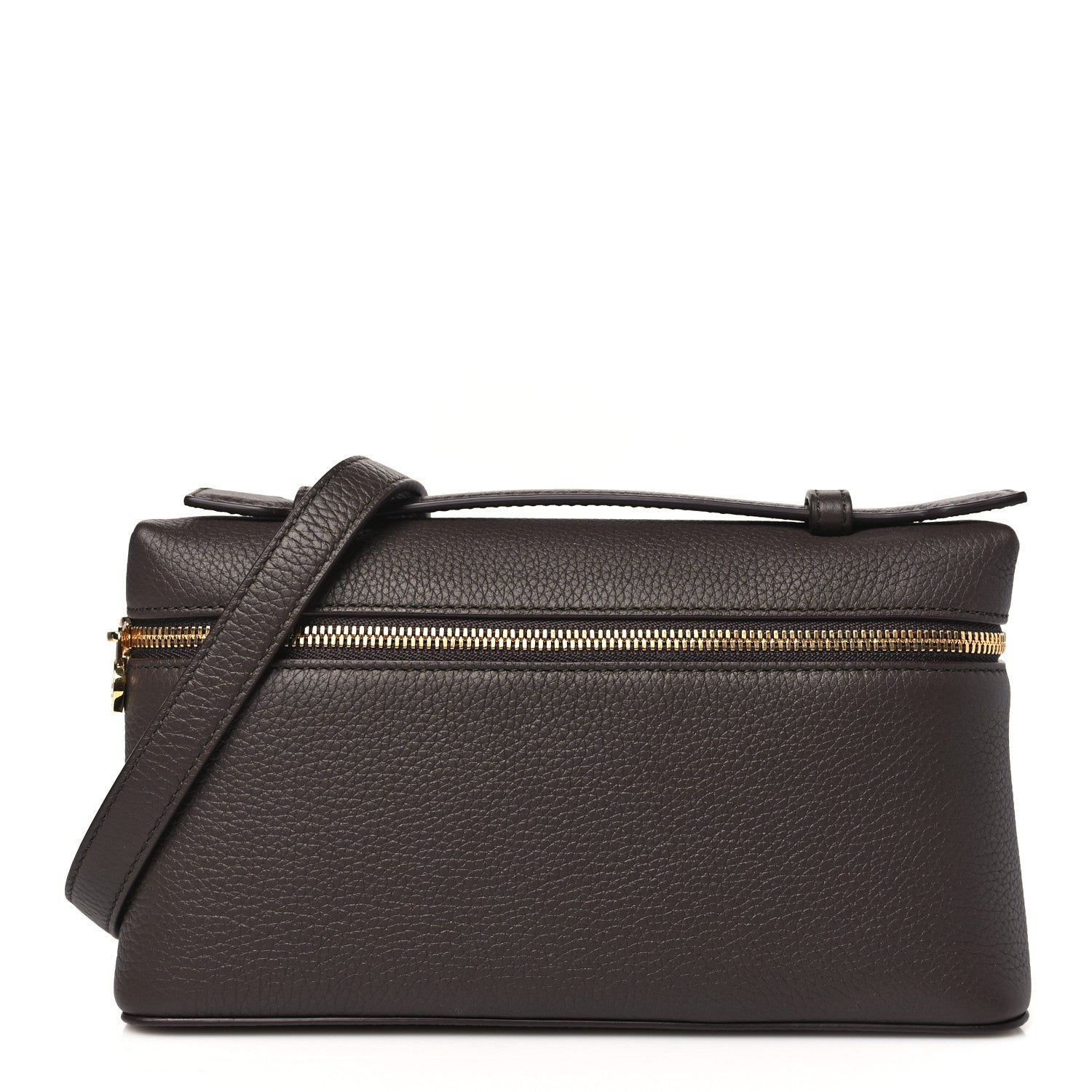 ちょこ Loro Piana Grained Calfskin L19 Extra Pocket Pouch Dark Chocolate