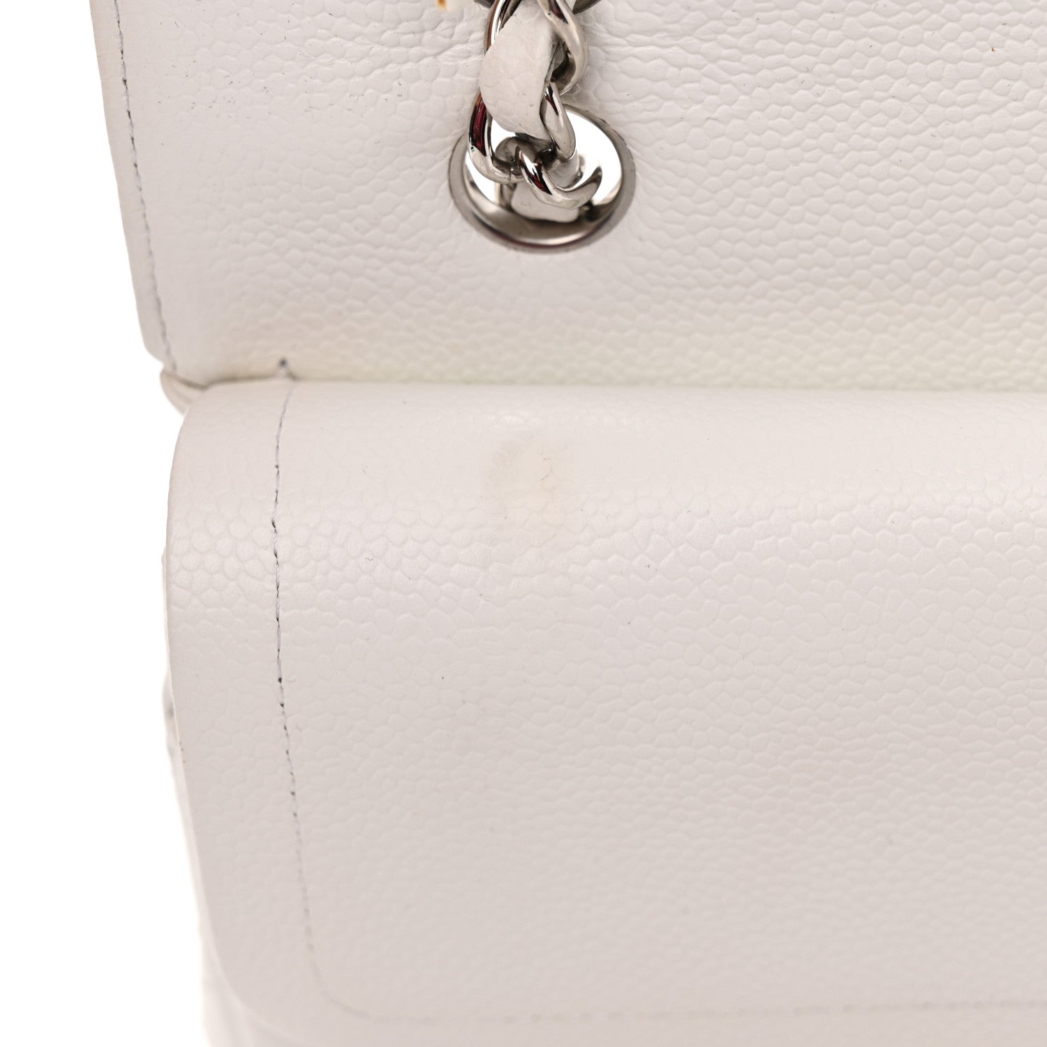 Chanel Caviar Quilted Medium Double Flap White 16 of 26