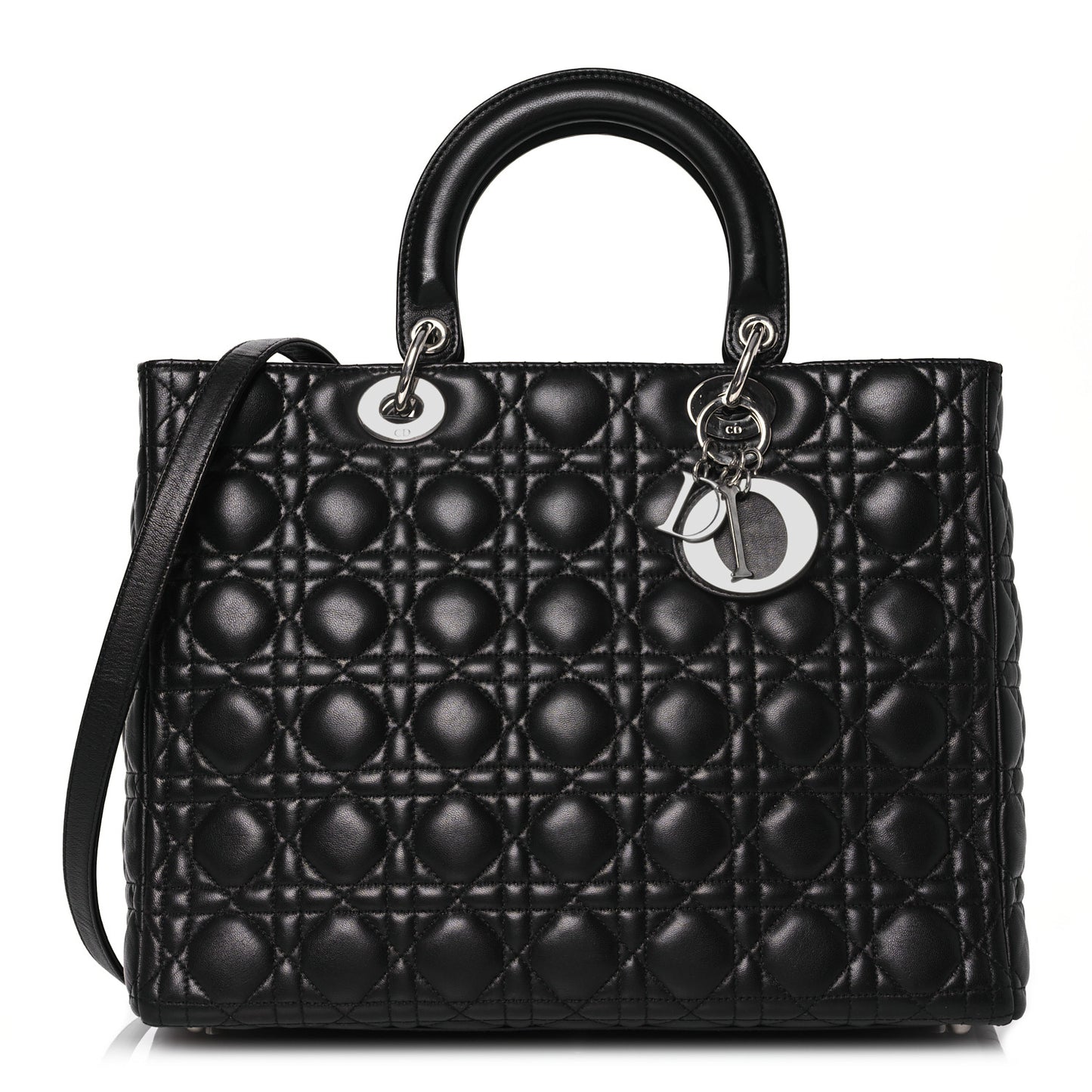 Lambskin Cannage Large Lady Dior Black