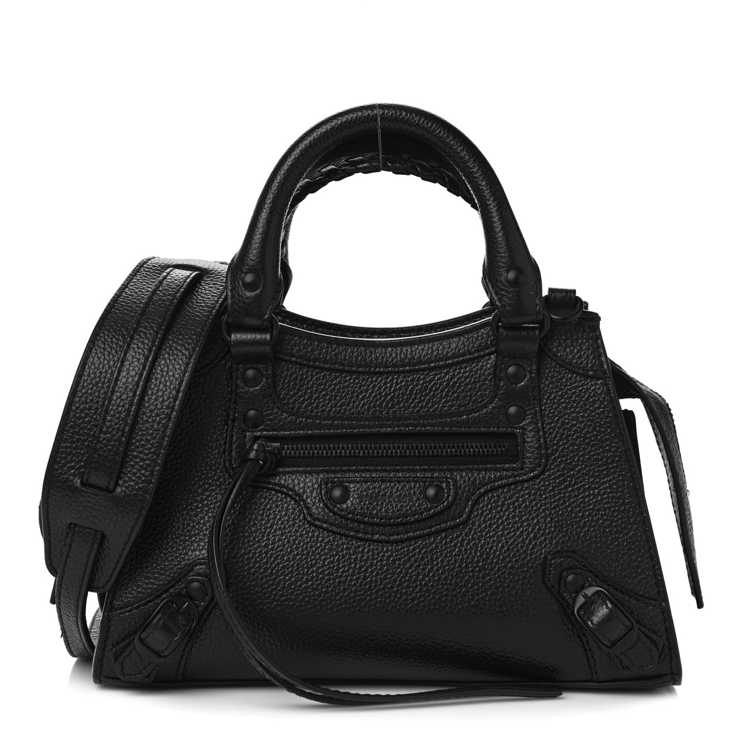 Grained Calfskin Neo Classic Black Hardware Mini City Black