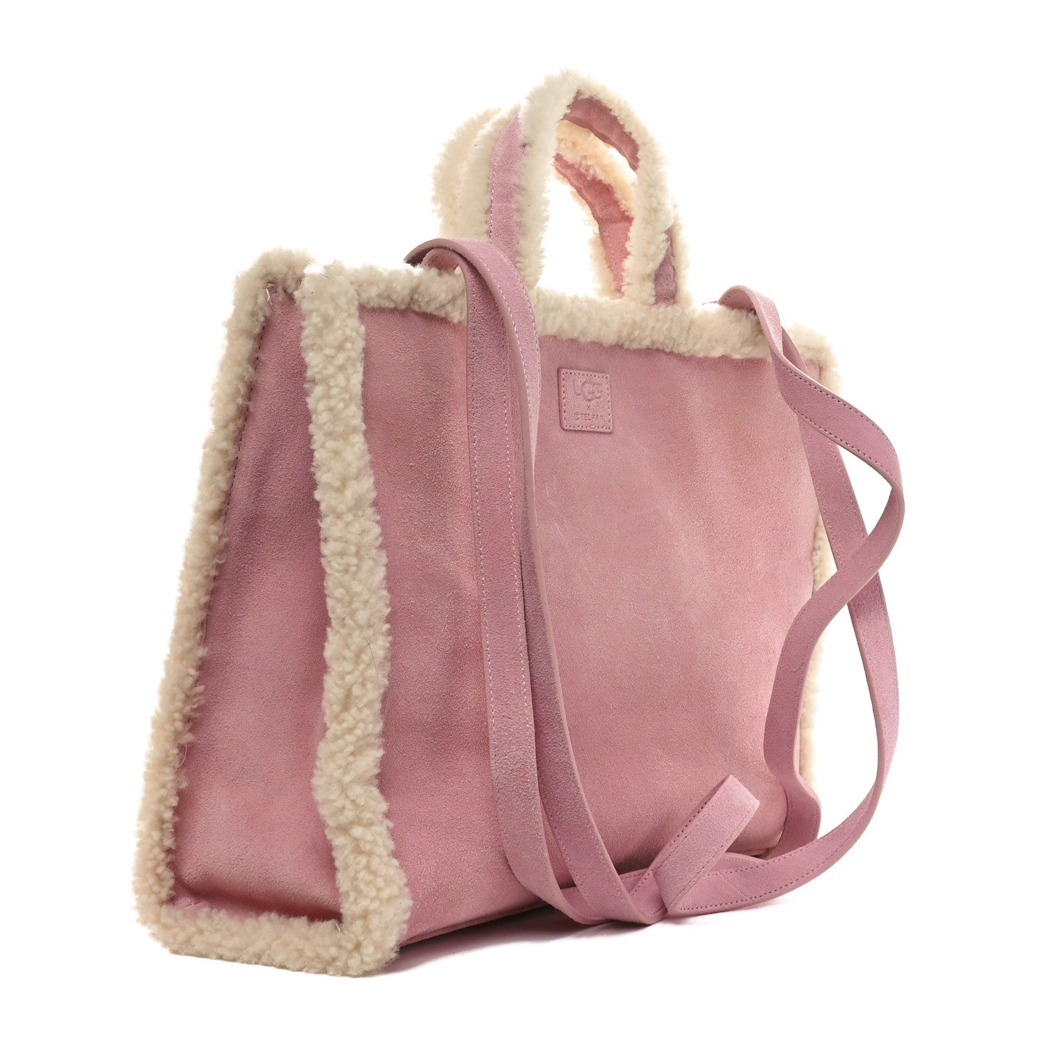 Telfar X UGG Suede Shearling Medium Shopping Bag Pink 3 of 9