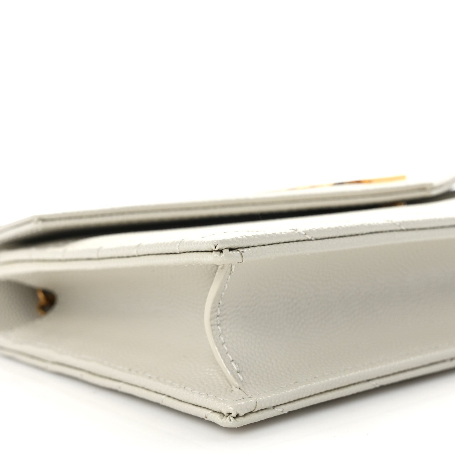Saint Laurent Grain De Poudre Matelasse Chevron Monogram Envelope Chain Crema Soft 8 of 10
