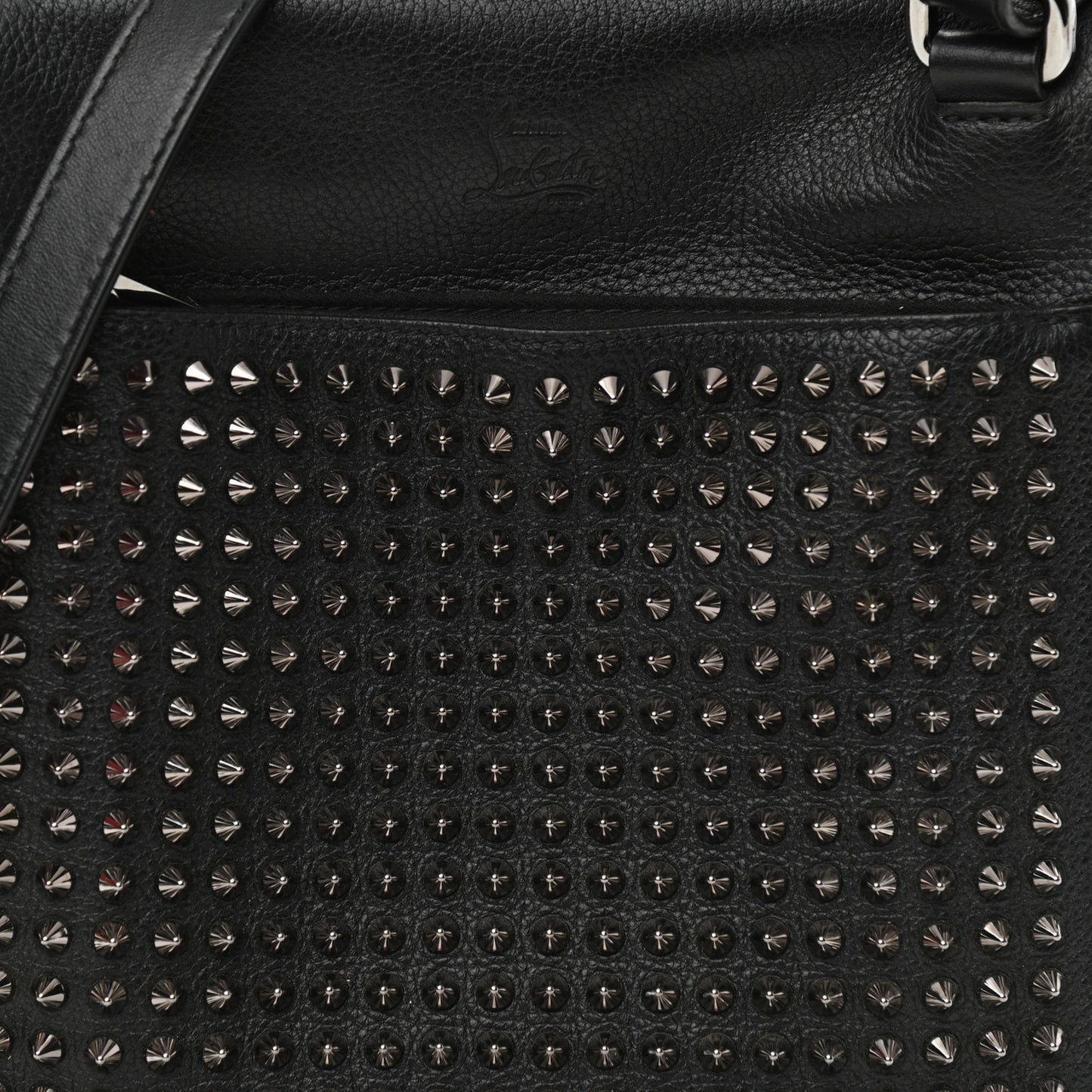 Calfskin Spikes Benech Reporter Messenger Black