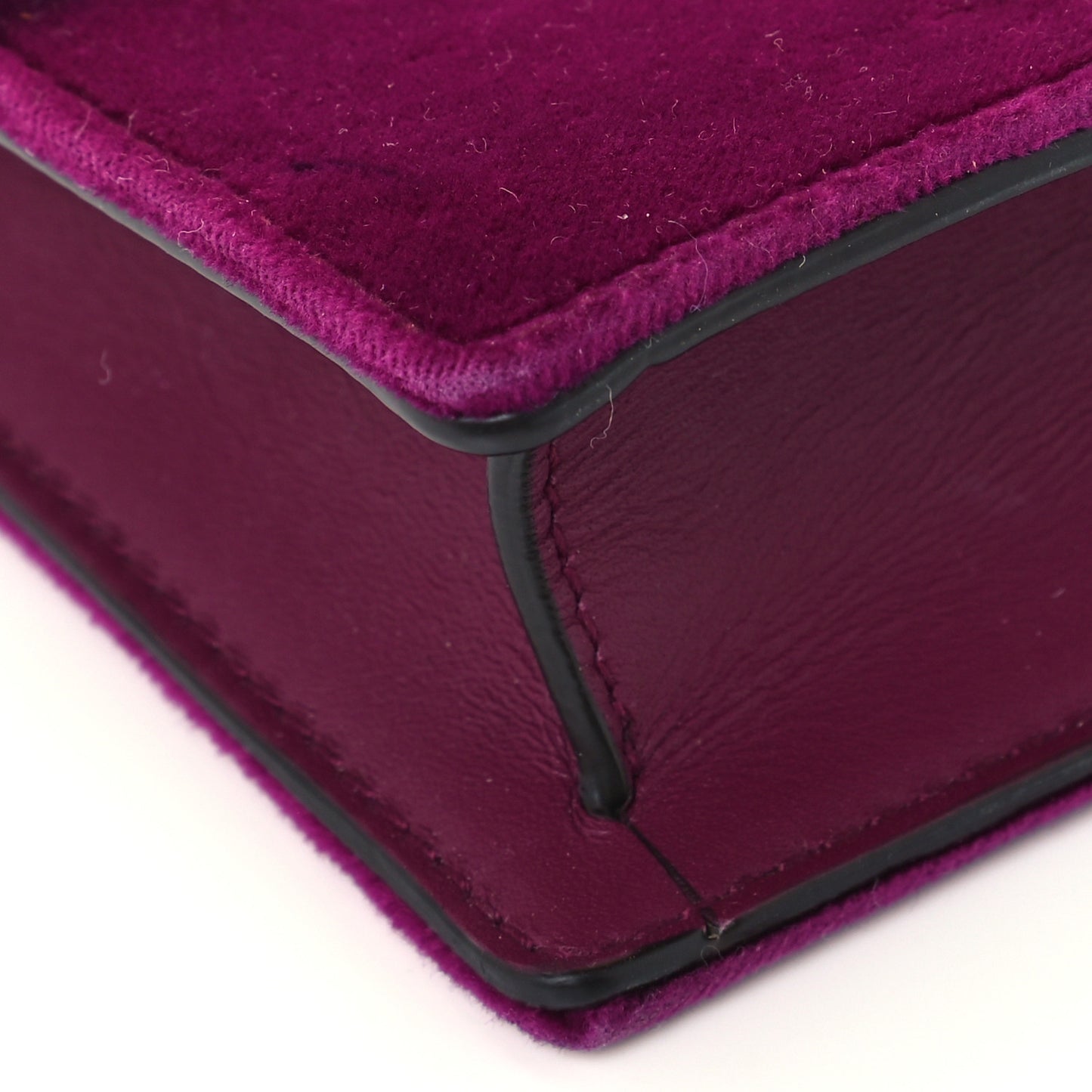 Velvet Super Mini Dionysus Shoulder Bag Fuchsia Violet Cyclamen