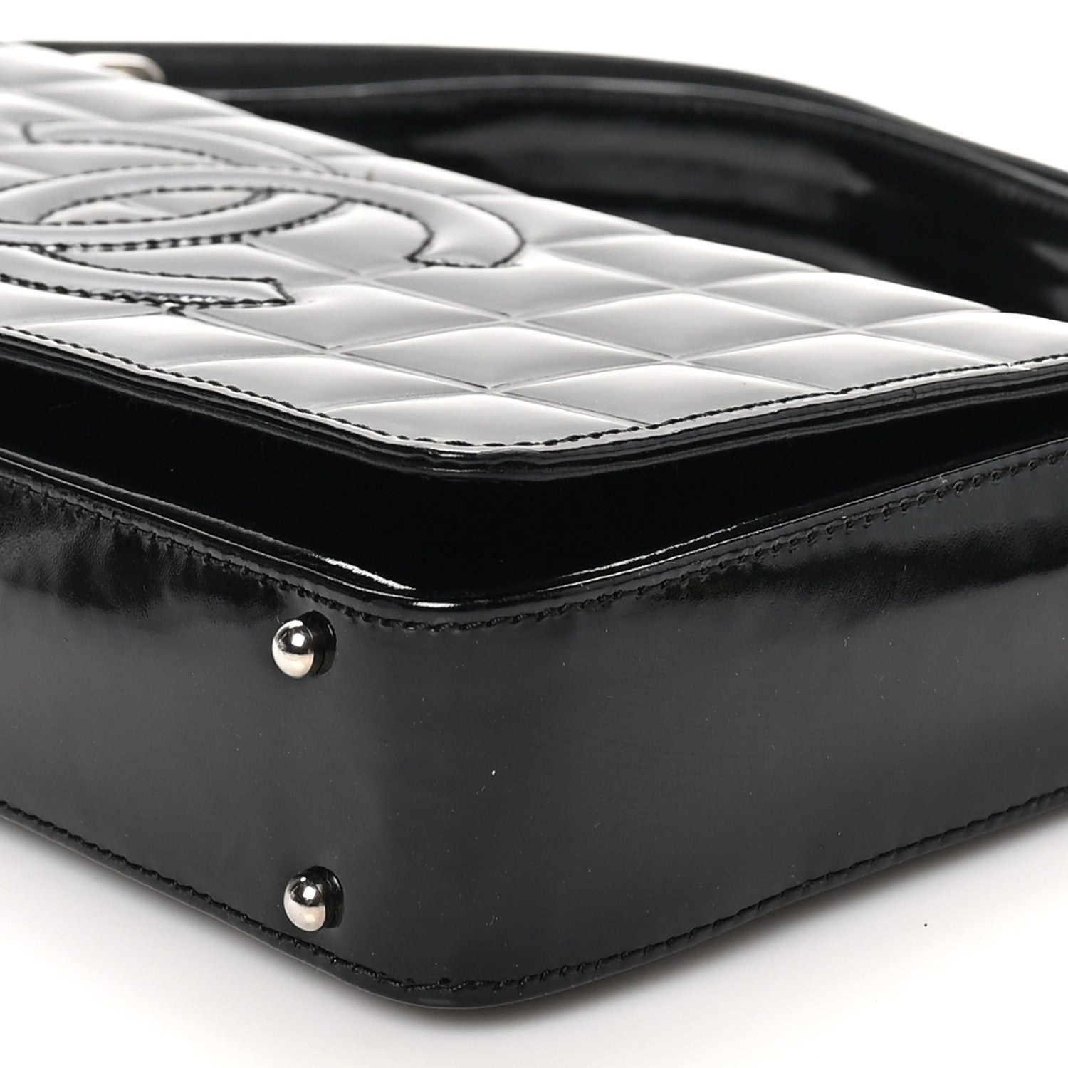 Chanel Patent Chocolate Bar Quilted CC Flap Black 10 of 10
