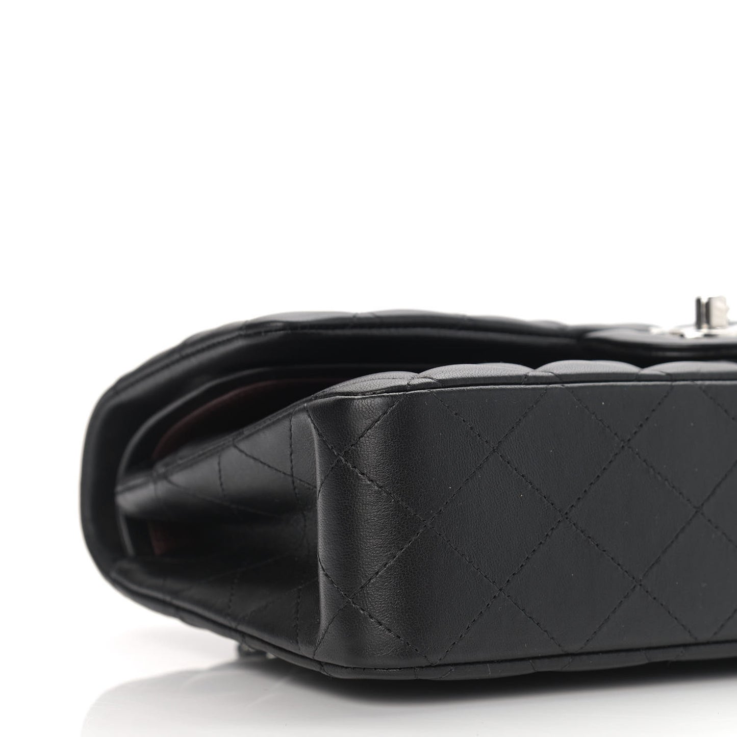 Lambskin Quilted Medium Double Flap Black