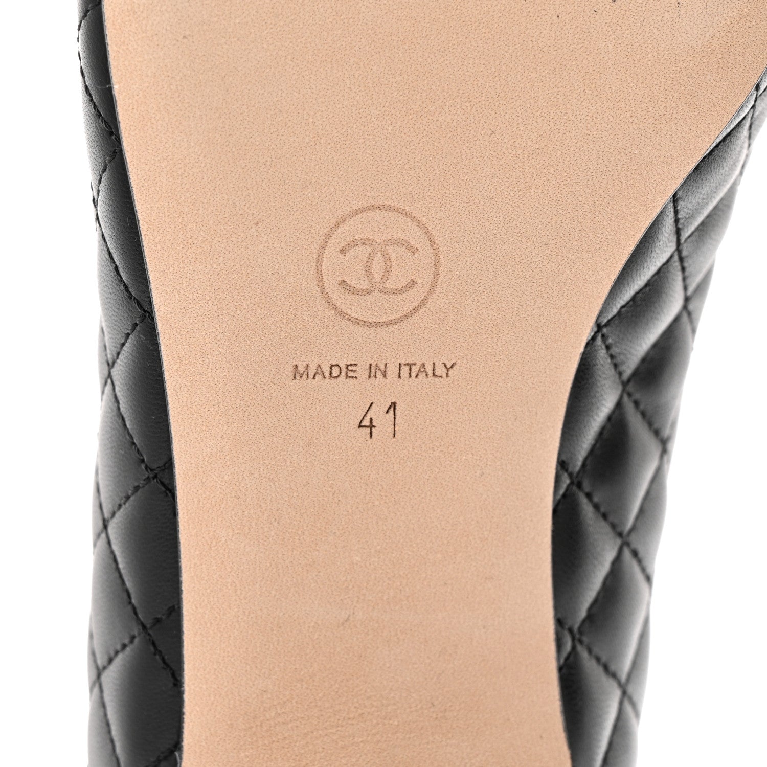 Chanel Lambskin Grosgrain Quilted Cap Toe CC Chain Pumps 41 Black 6 of 9