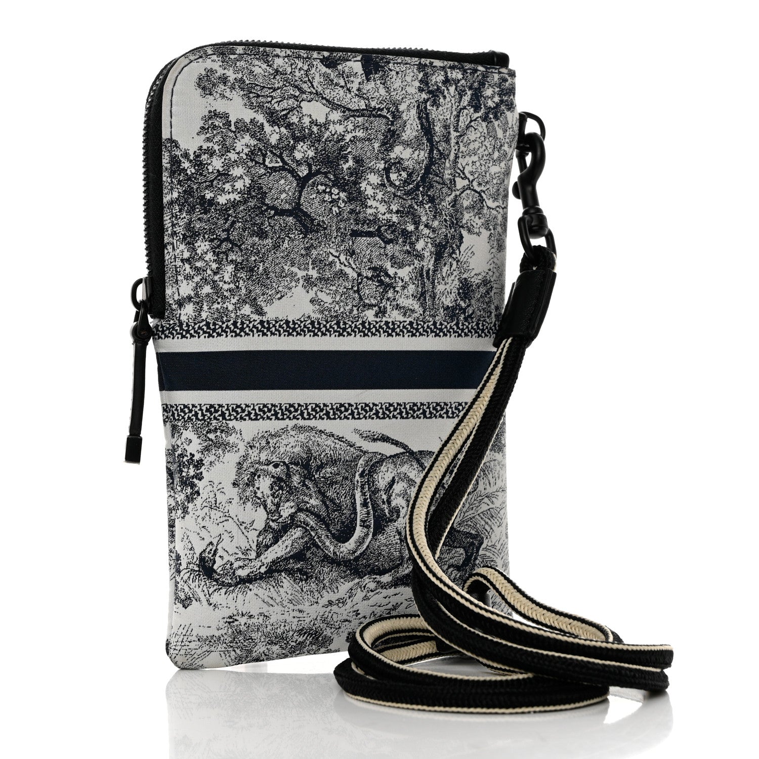 Christian Dior Technical Fabric Embroidered Toile De Jouy DiorTravel Multifunction Pouch Blue 4 of 15