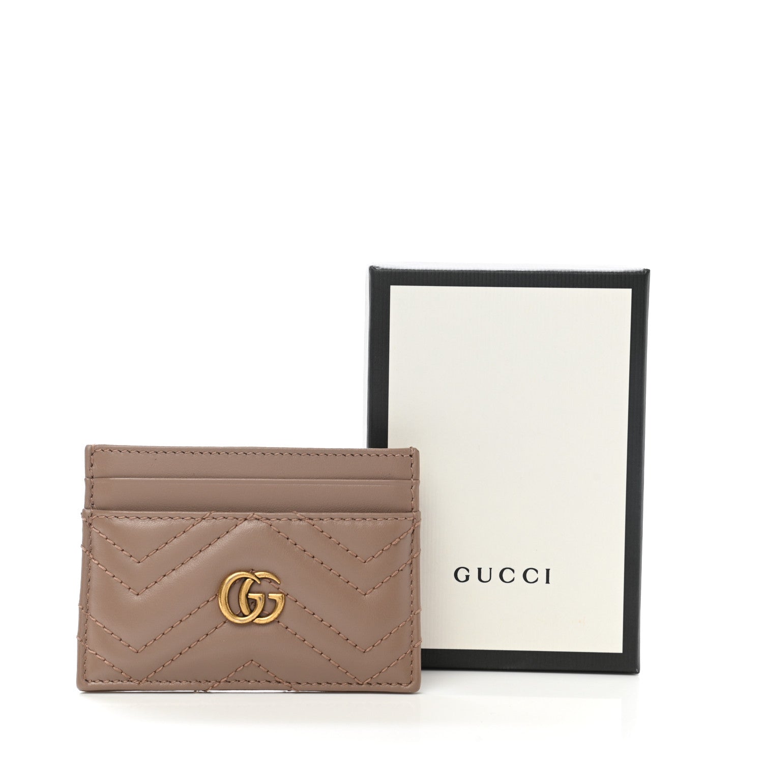 Gucci Calfskin Matelasse GG Marmont Card Holder Porcelain Rose 8 of 8