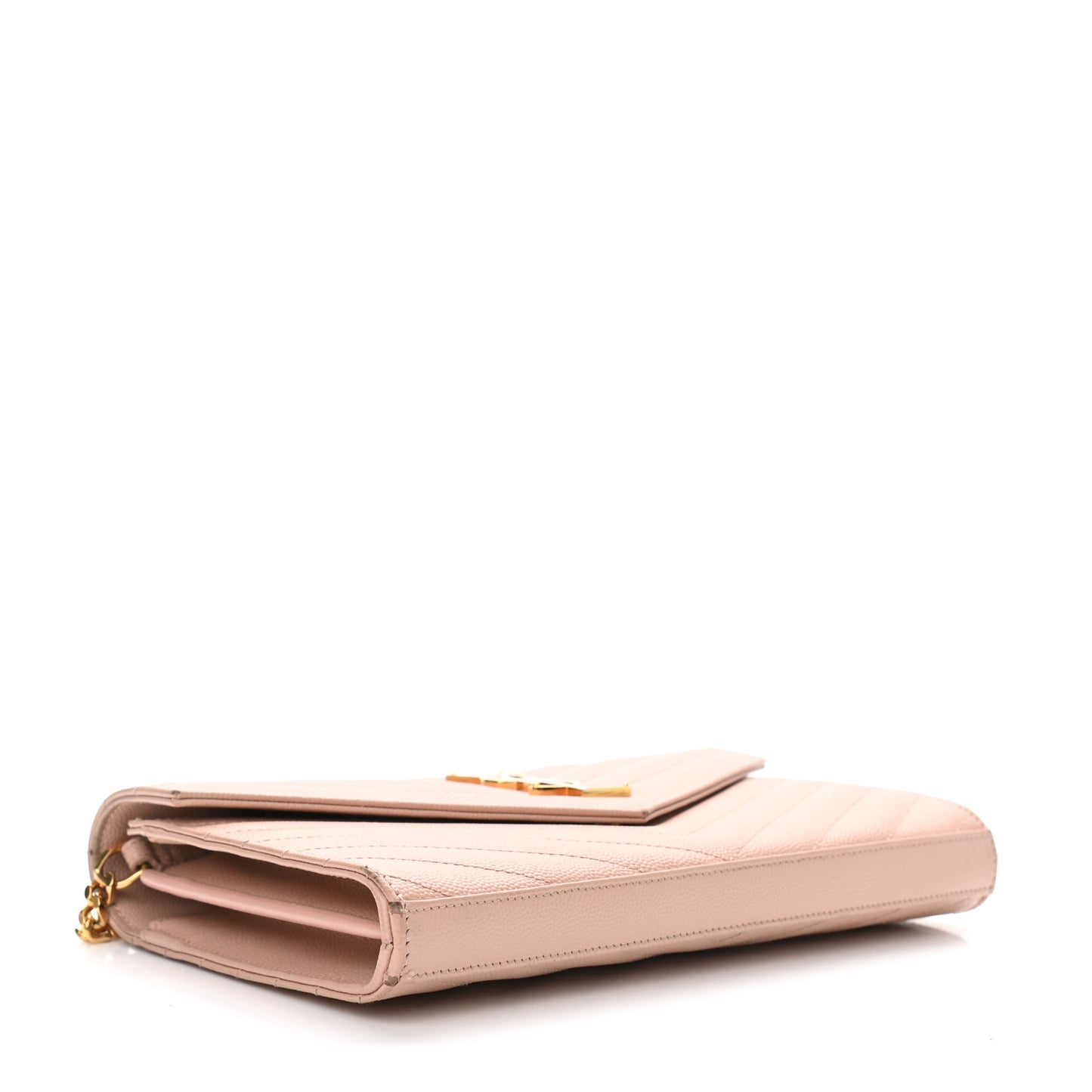 Grain De Poudre Matelasse Chevron Monogram Chain Wallet Pale Pink