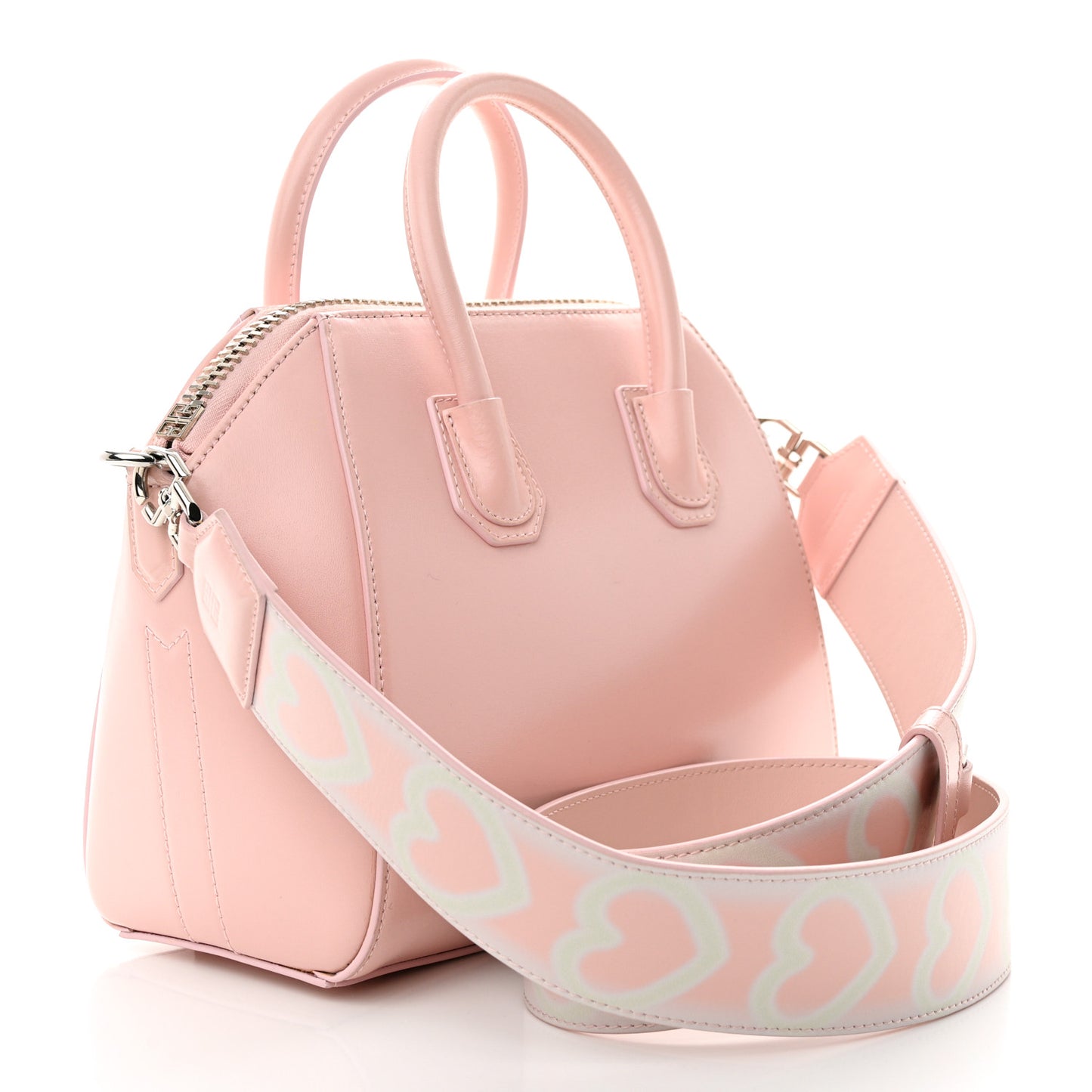 Box Calfskin Mini Heart Antigona Top Handle Bag Blush Pink