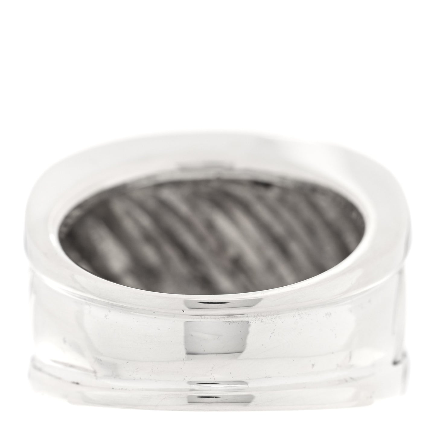 Sterling Silver Diamond Cable Cigar Band Ring 53 6.25