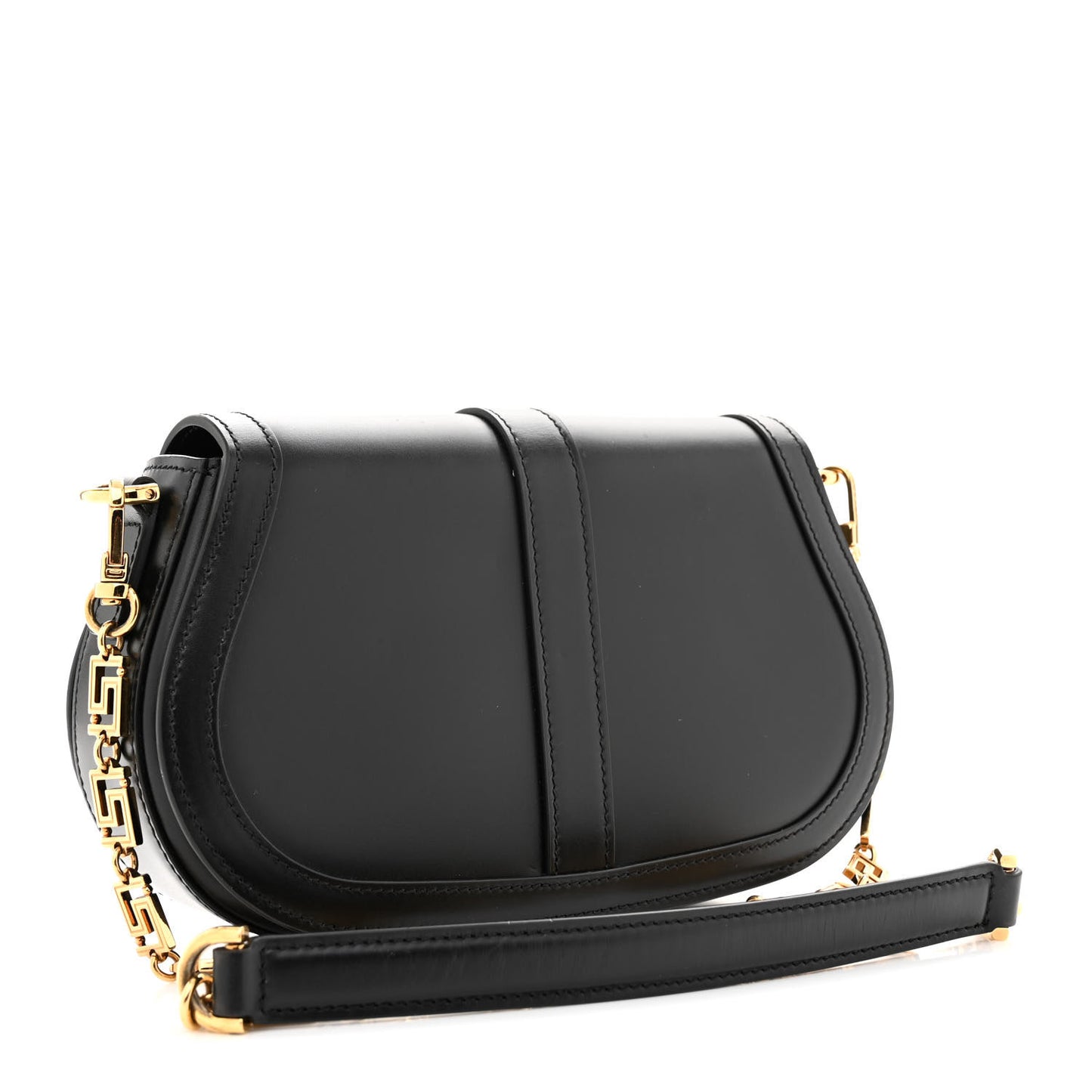 Calfskin Medium Greca Goddess Shoulder Bag Black
