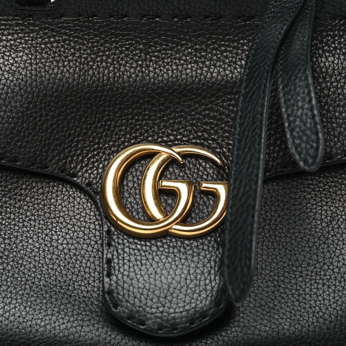 Calfskin Mini GG Marmont Top Handle Bag Black