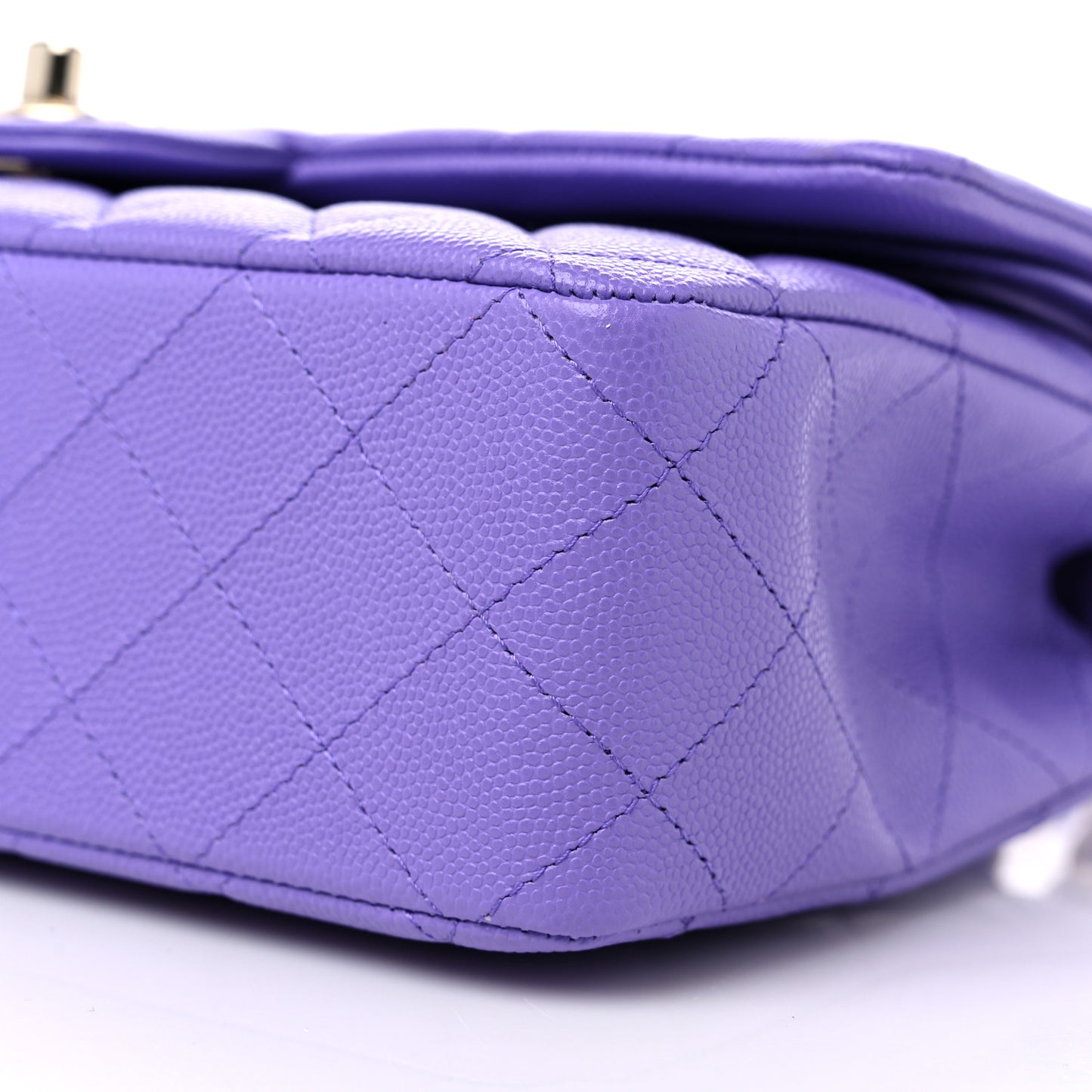 Caviar Quilted Medium Double Flap Purple