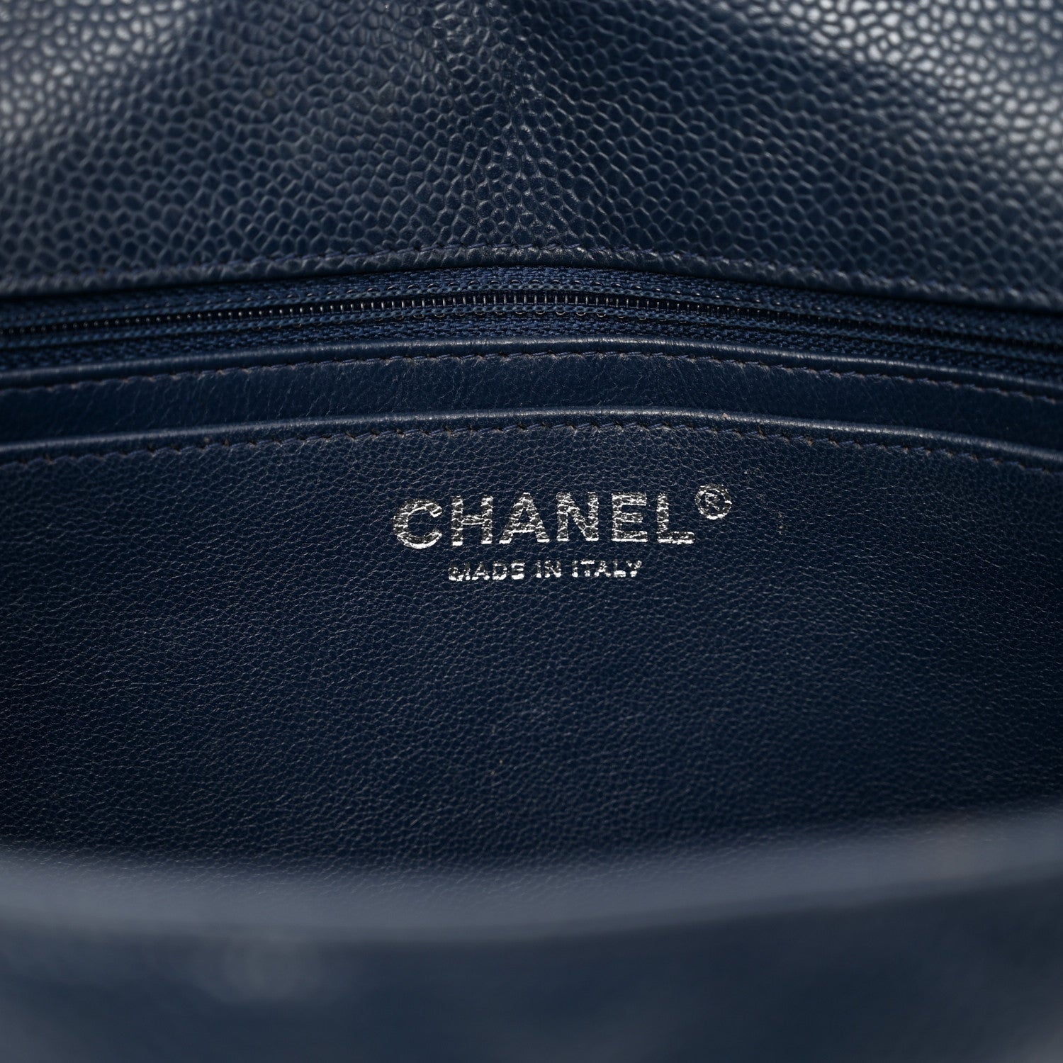 Chanel Caviar Quilted Jumbo Single Flap Navy 7 of 11