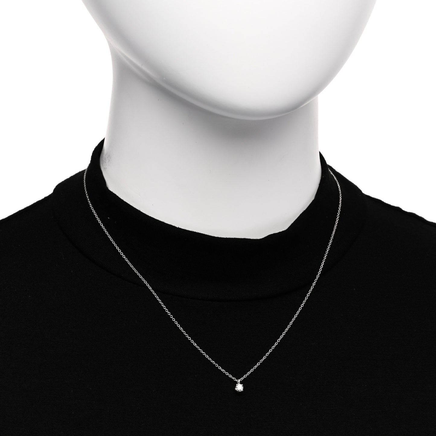 Platinum Diamond .12ct Solitaire Pendant Necklace