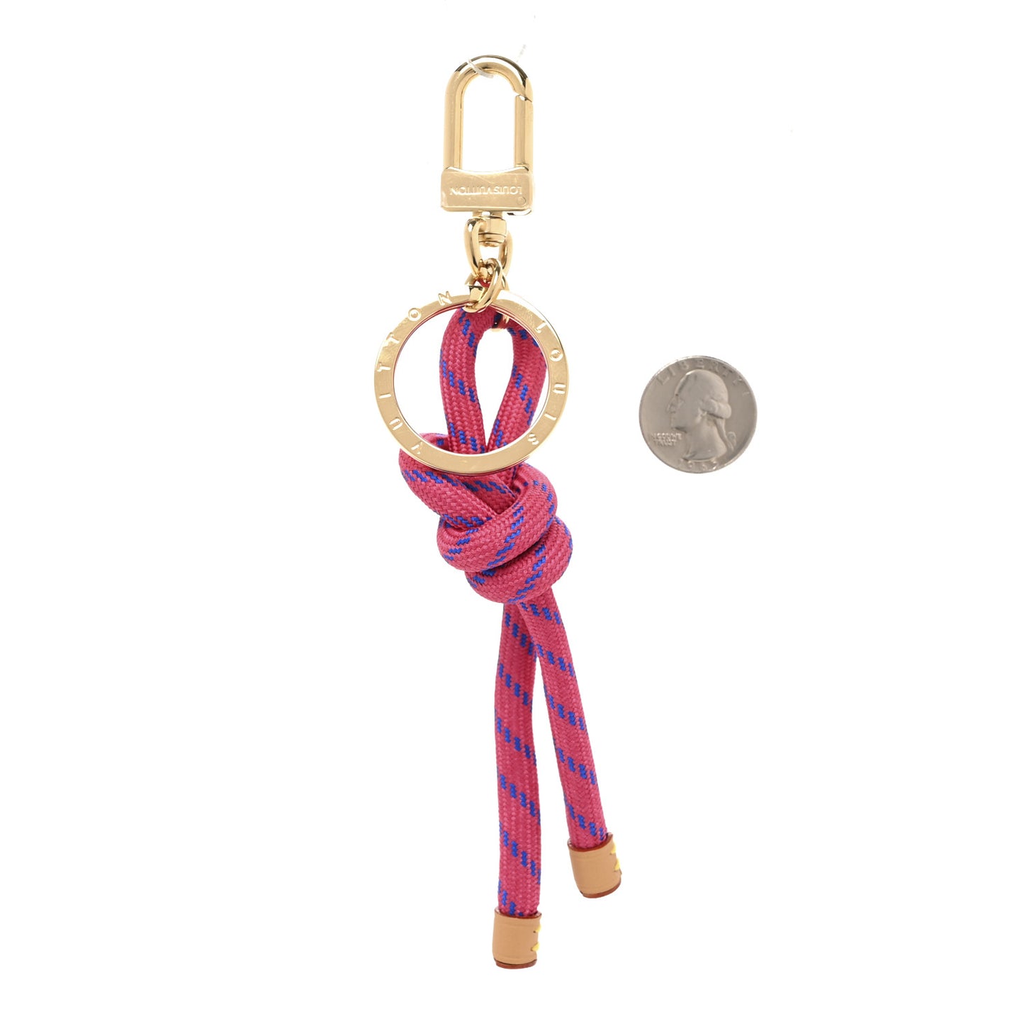 Fabric Rope Bag Charm Key Holder Pink