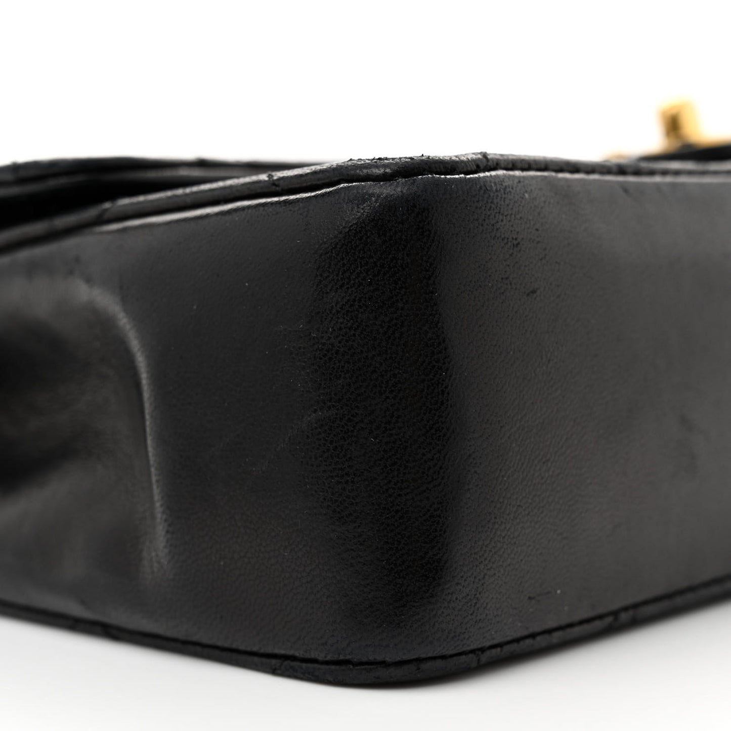 Lambskin Quilted Medium Double Flap Black