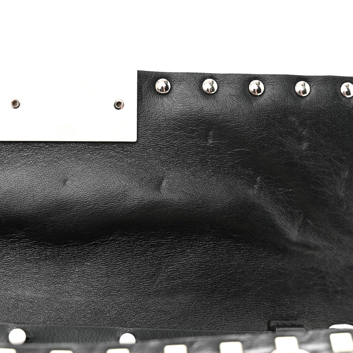 Lambskin Free Rockstud Spike Wallet On Chain Black