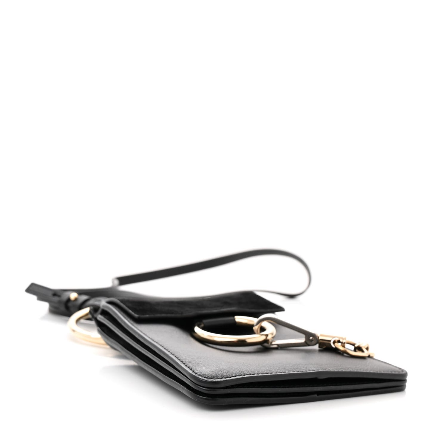Suede Calfskin Mini Faye Bracelet Bag Black