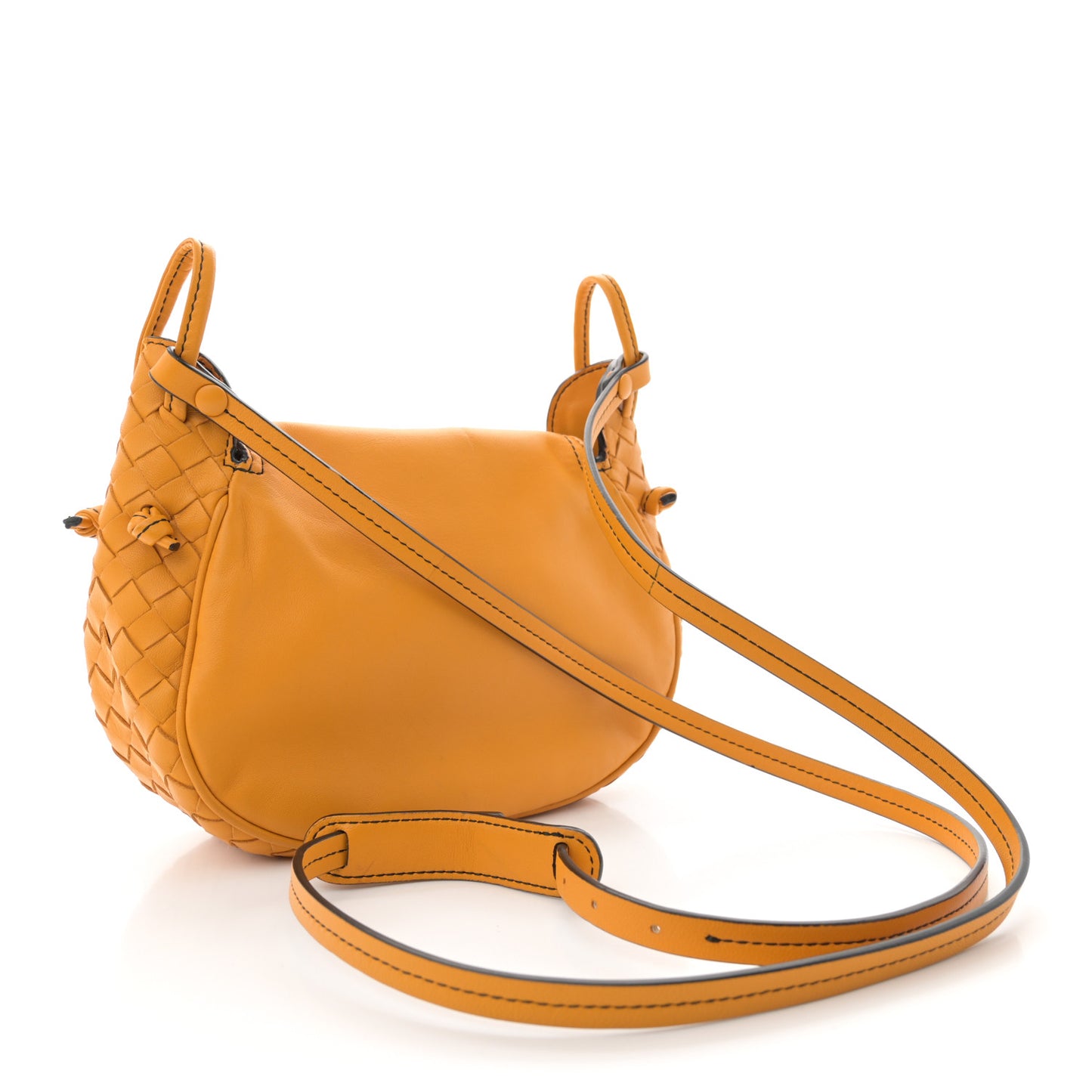 Nappa Intrecciato Small Nodini Flap Crossbody Marigold