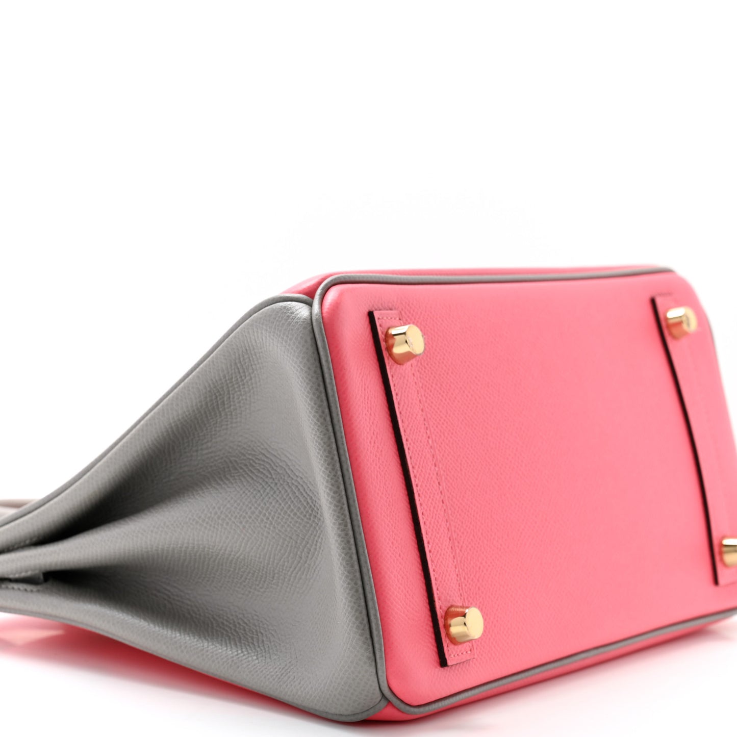 Epsom Horseshoe Birkin 25 Rose Azalee Gris Mouette