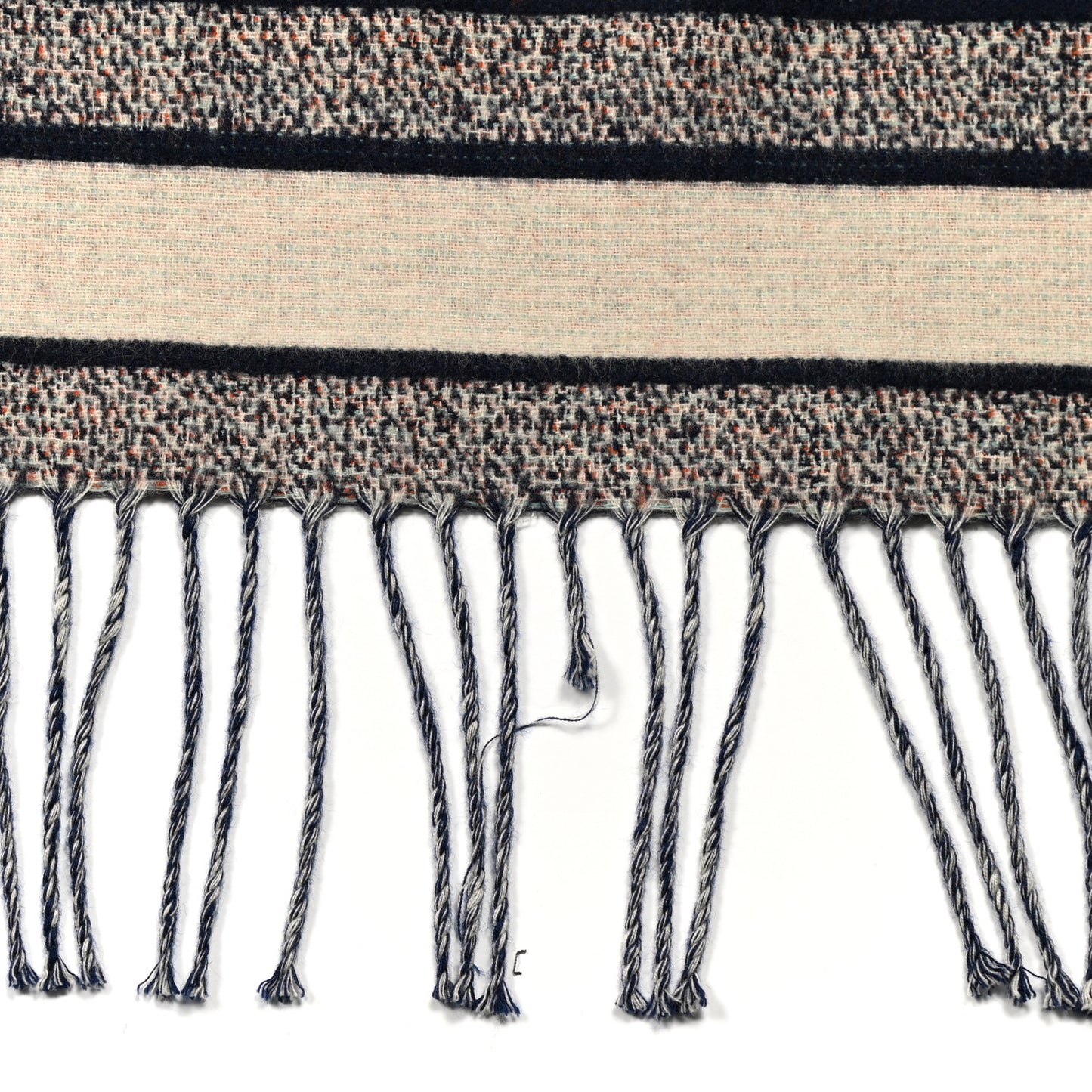 Wool Throw Cream Bleu