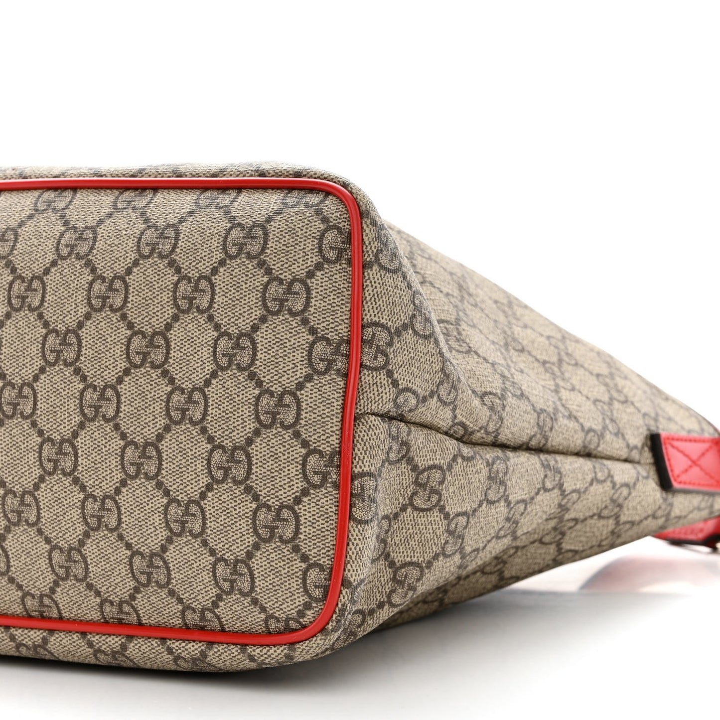 GG Supreme Monogram Medium Zippered Tote Red