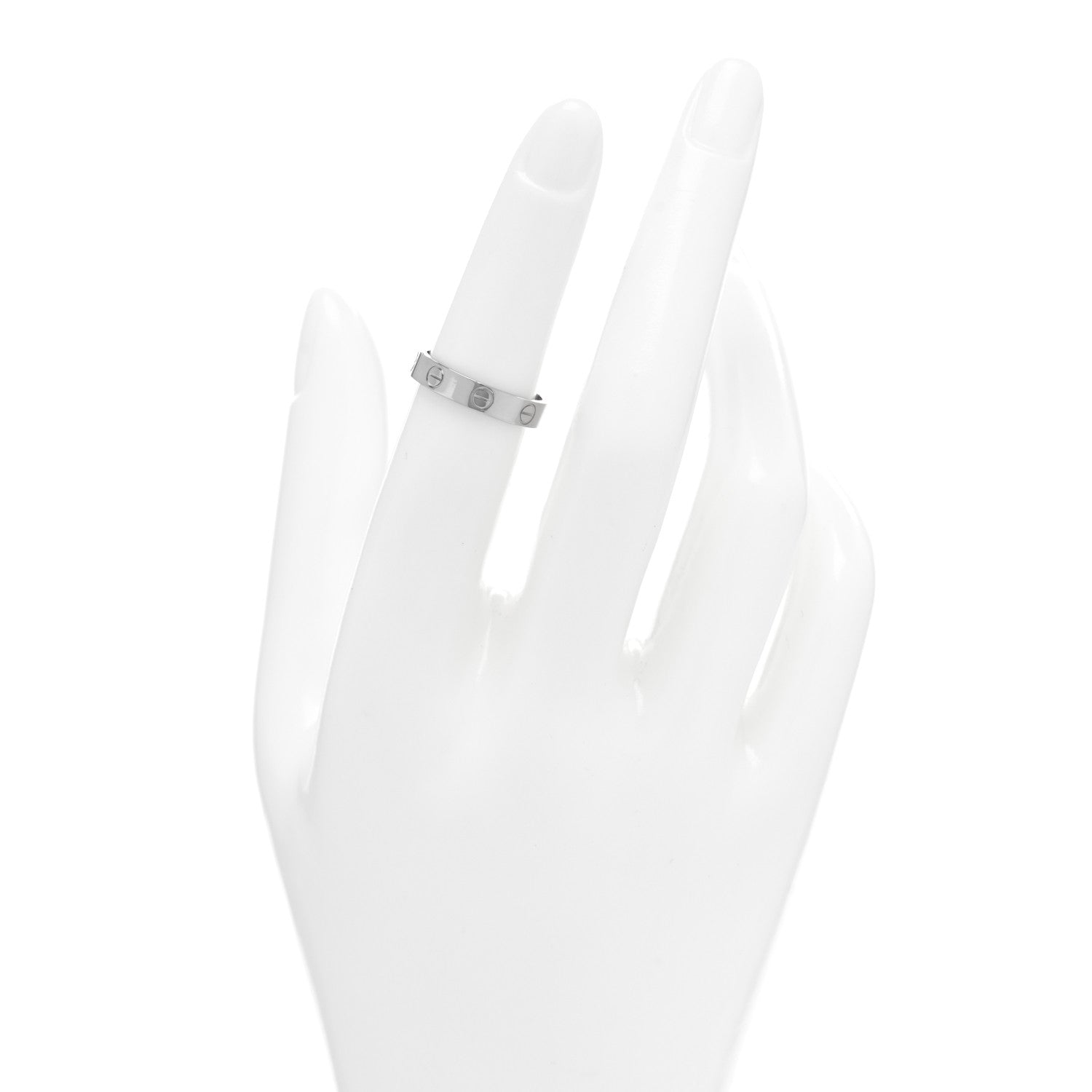 Cartier 18K White Gold 3.5mm LOVE Wedding Band Ring 50 5.25 2 of 4