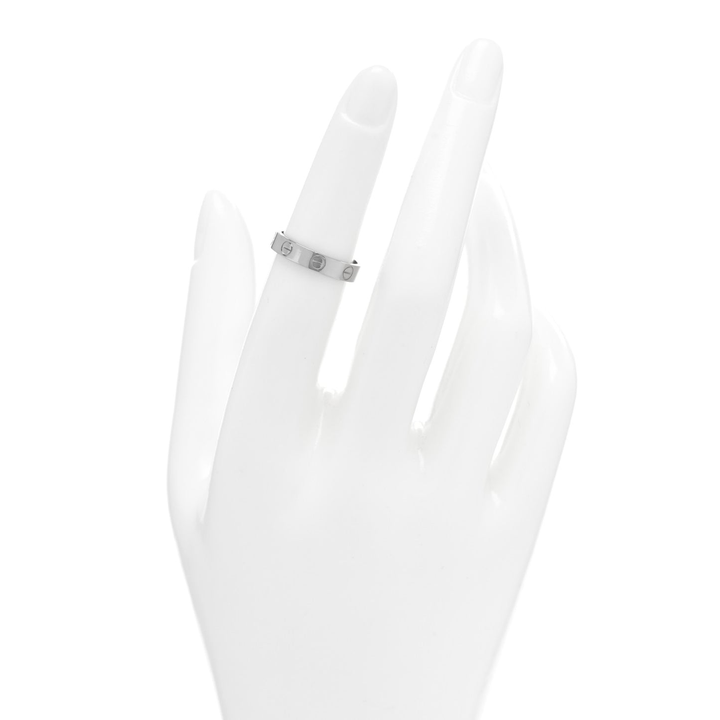 18K White Gold 3.5mm LOVE Wedding Band Ring 50 5.25