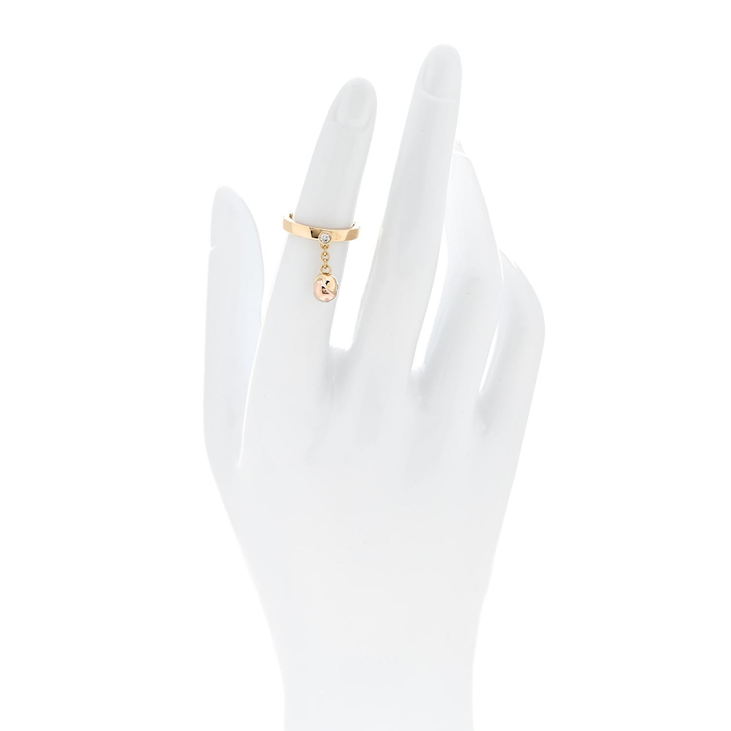 18K Pink Yellow White Gold Diamond Trinity Knot Charm Ring 47 4