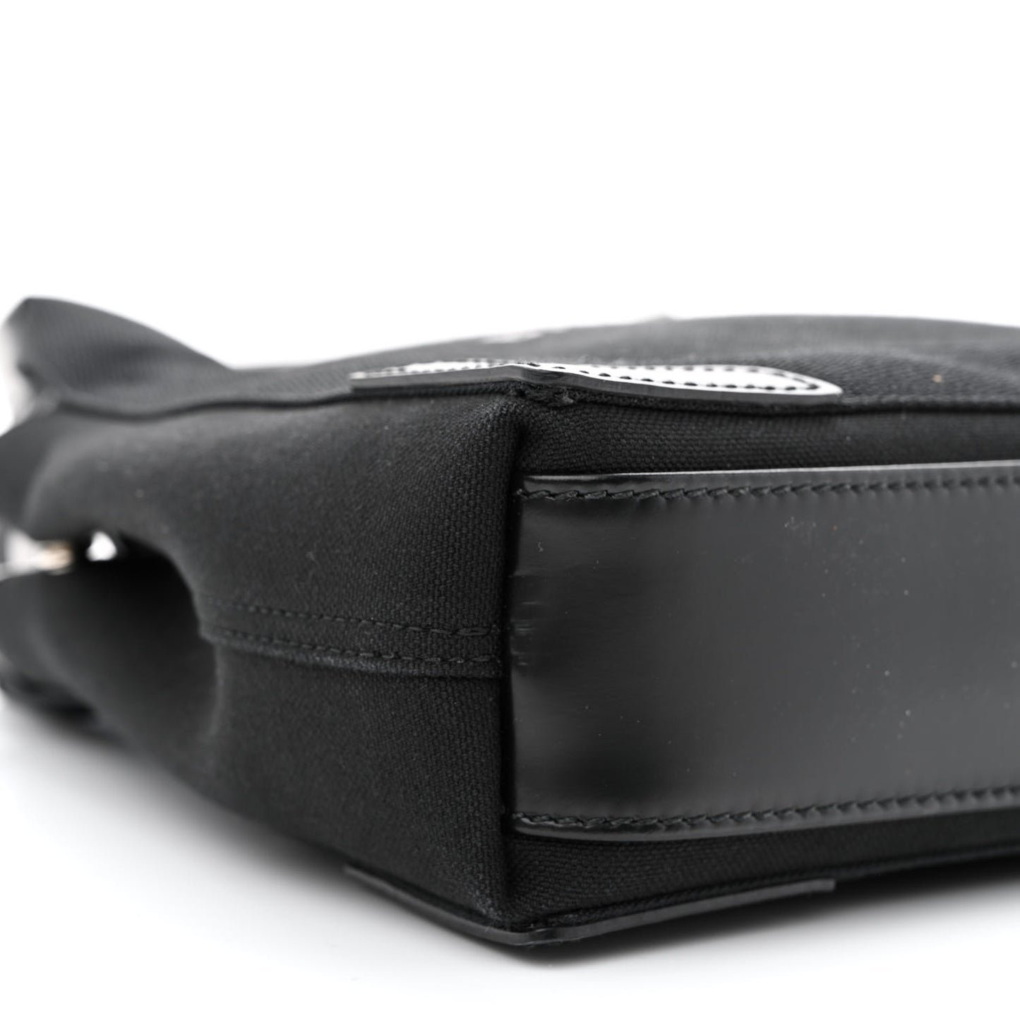 Cotton Canvas Calfskin Navy Cabas XS Black