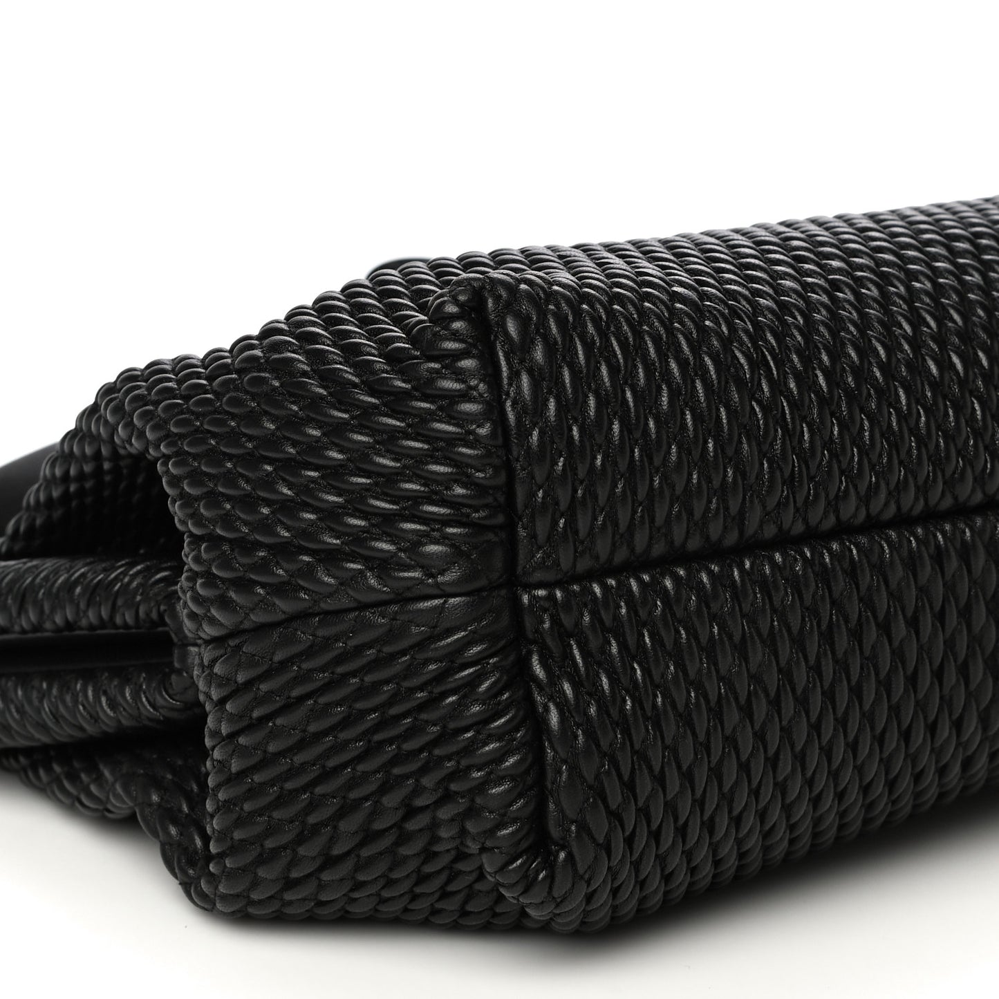 Lambskin Knit Small The Point Triangle Bag Black