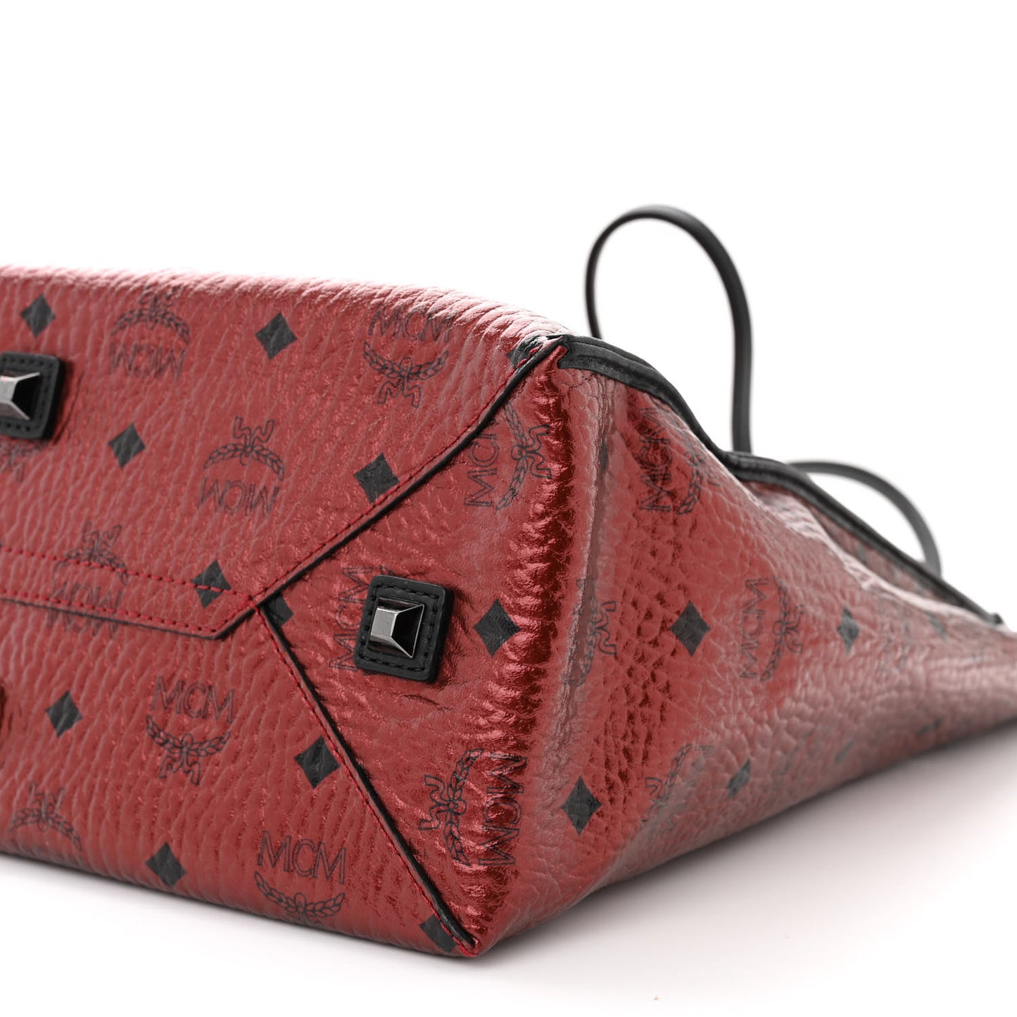 Metallic Visetos Medium Kira North South Shopper Tote Scooter Red