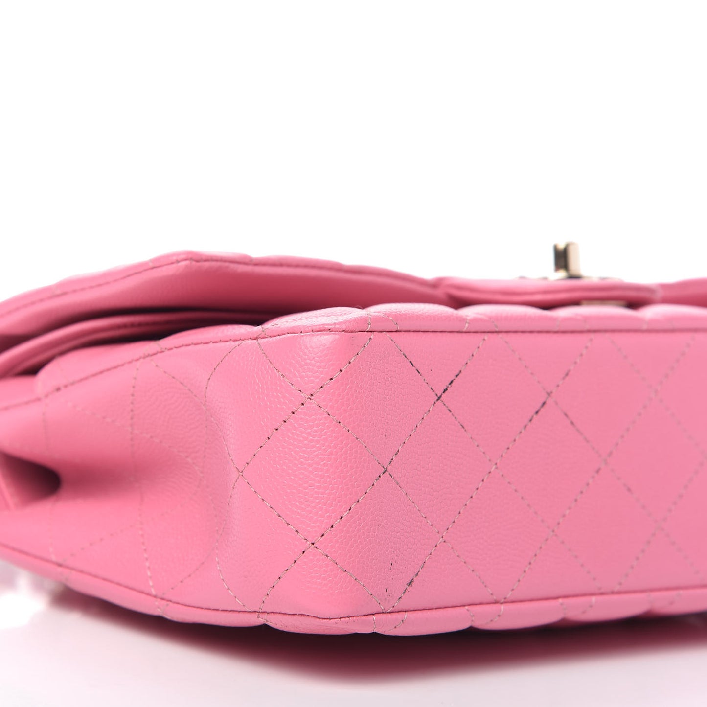 Caviar Quilted Medium Double Flap Pink