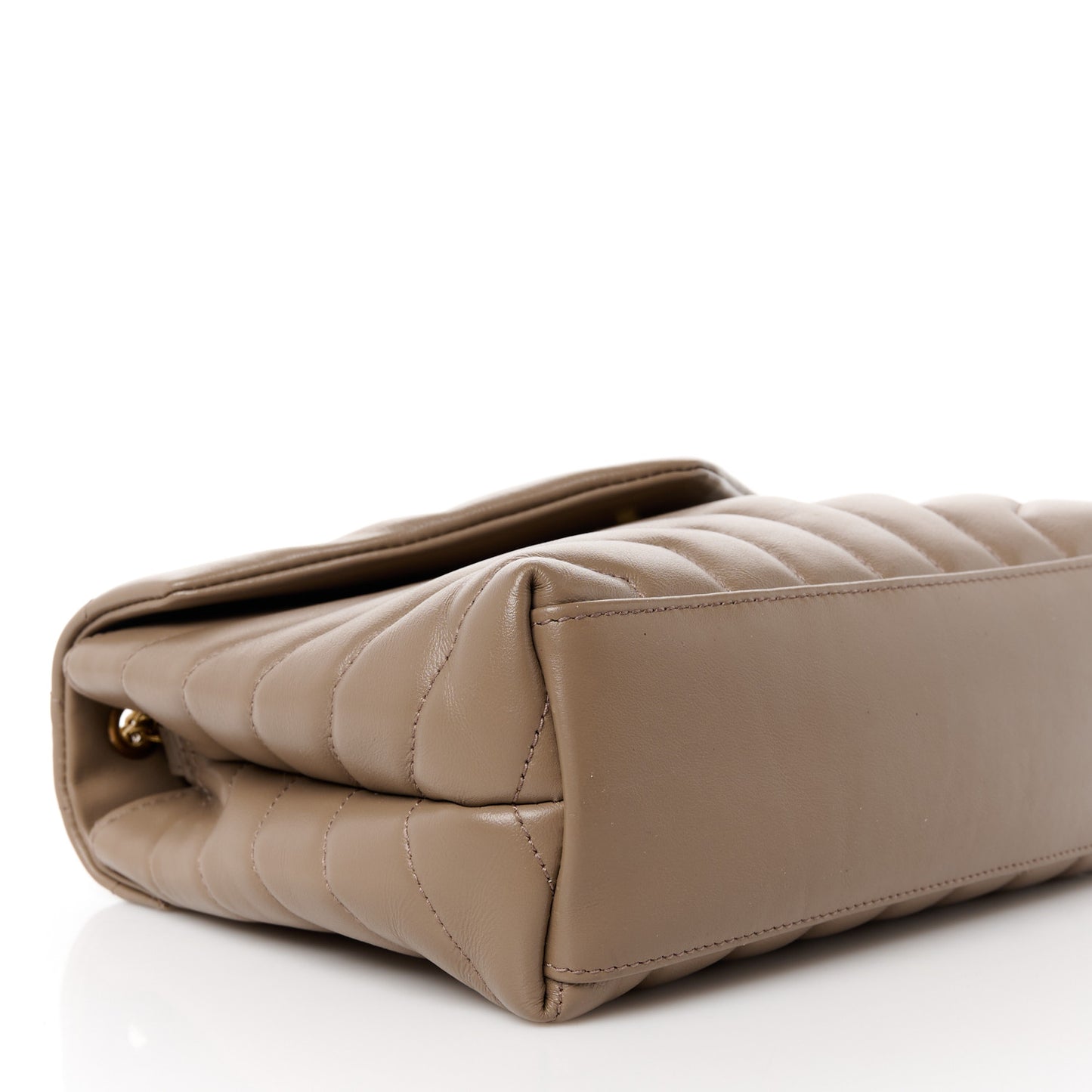 Calfskin Y Quilted Monogram Small Loulou Chain Satchel Taupe
