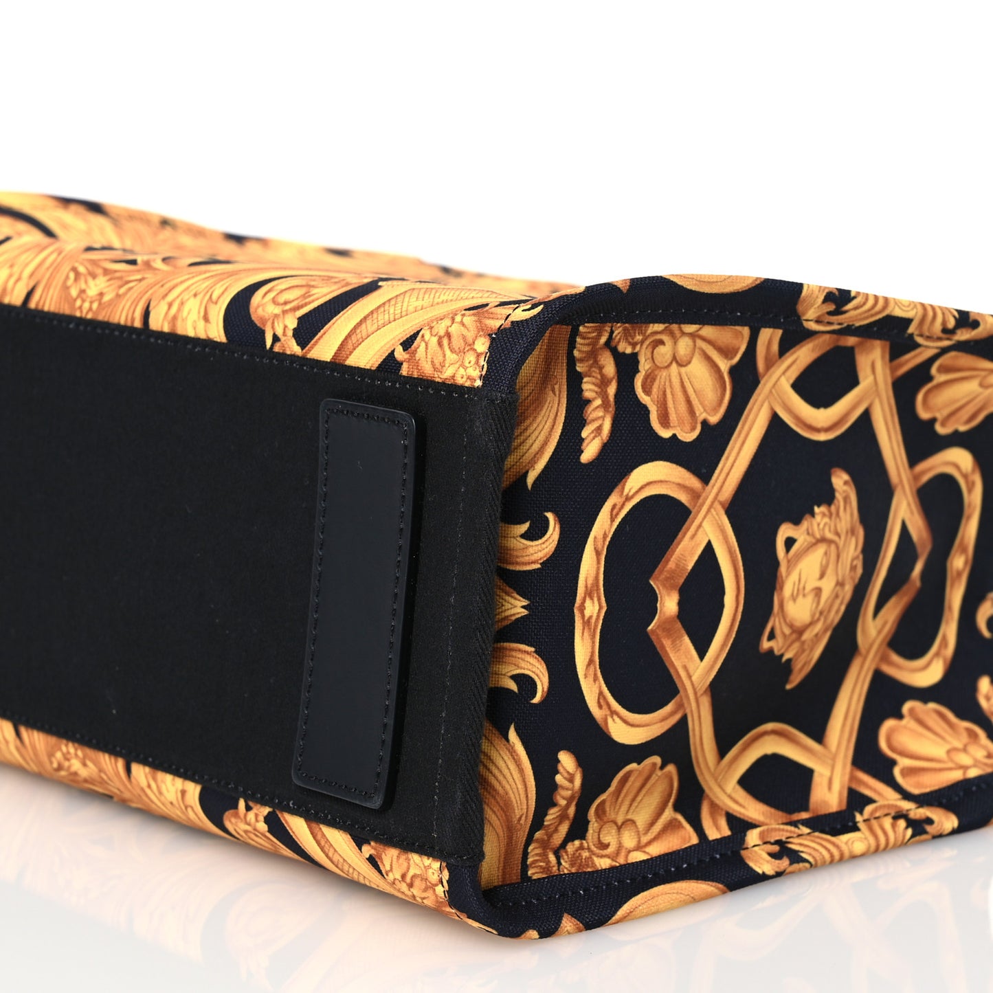 Canvas Baroque Print Medusa Small Tote Black