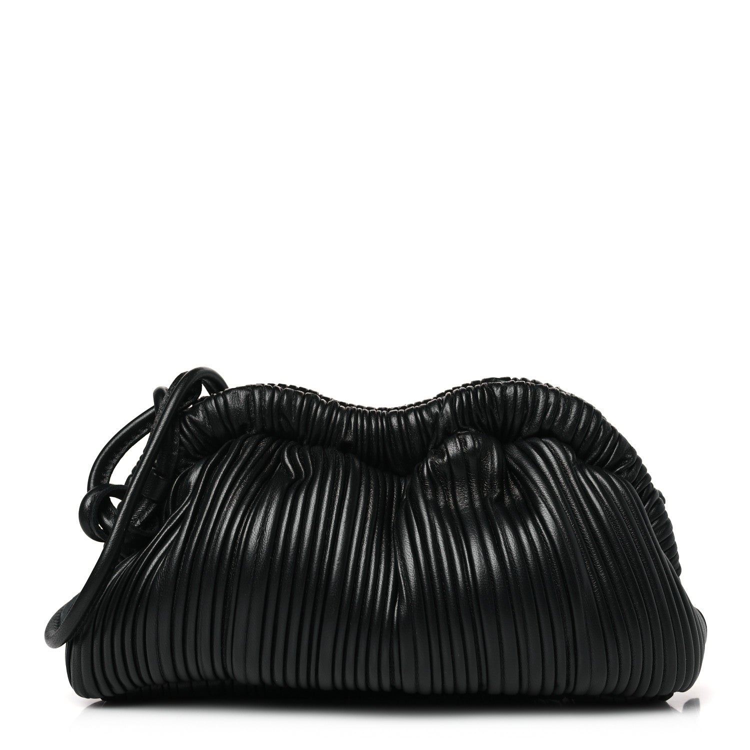 Mansur Gavriel Lambskin Pleated Mini Cloud Clutch Black 1 of 8
